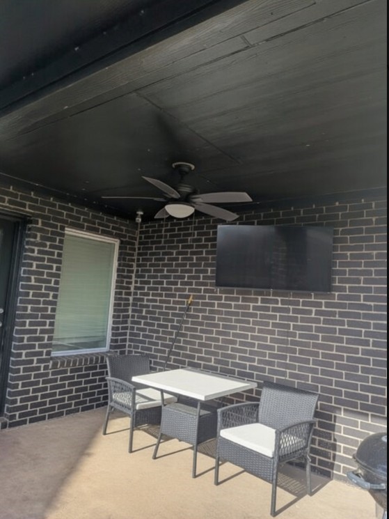TV at the back patio