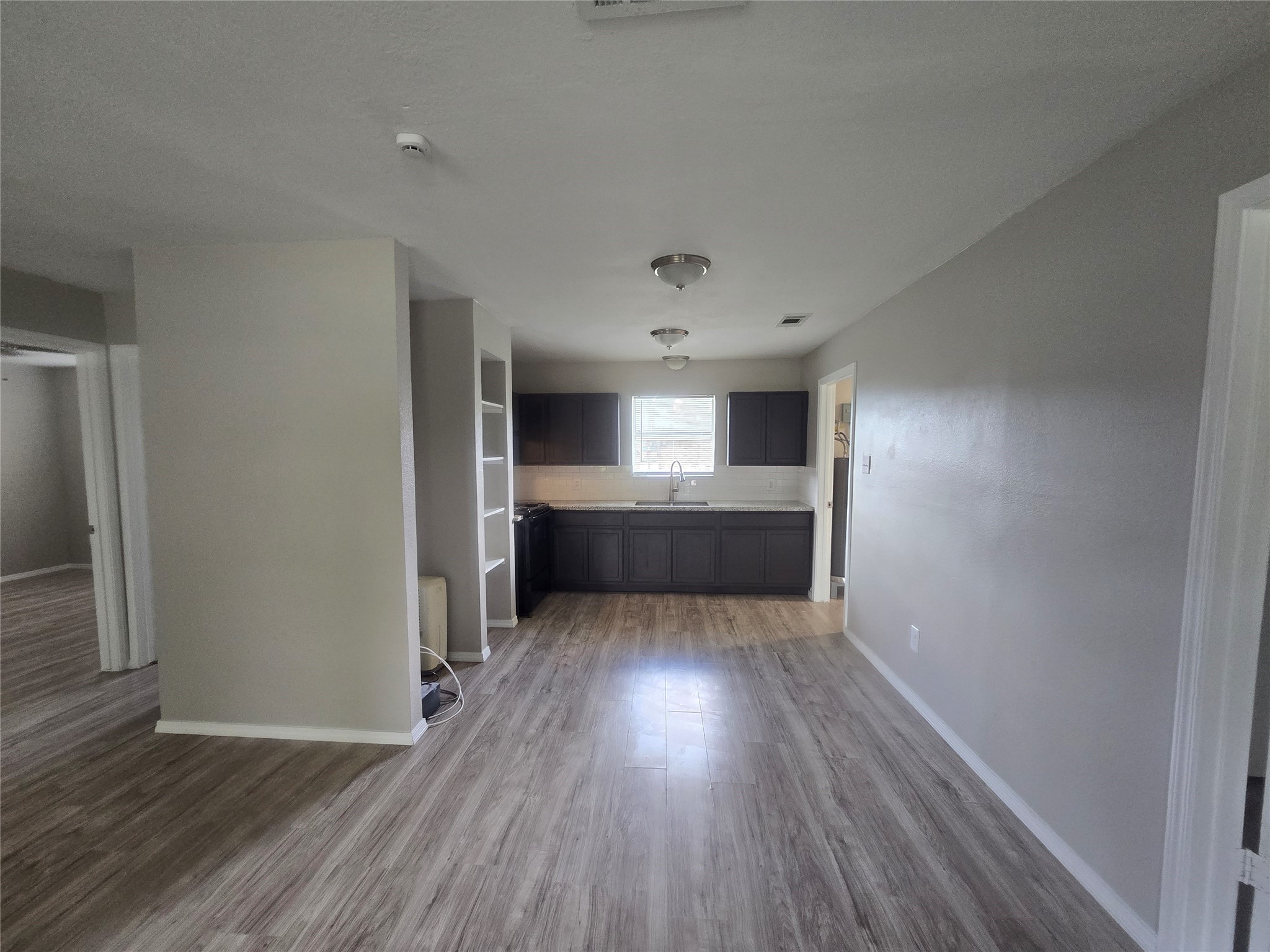 front door view of the kitchen