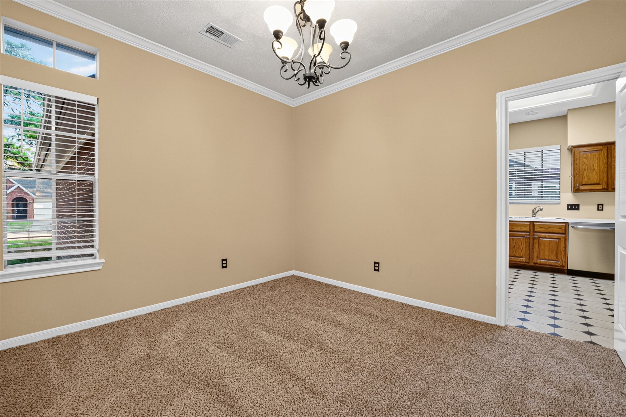 Dining Room/Study located off the kitchen