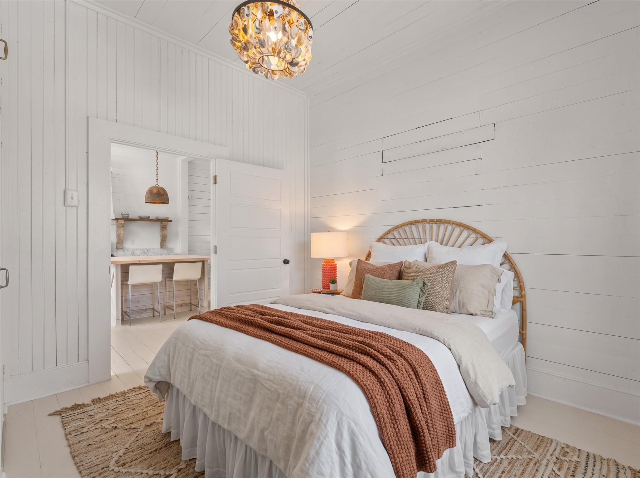 Comfortable bedroom with charming cottage-style details.