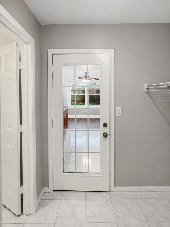 Laundry room door to kitchen and pantry