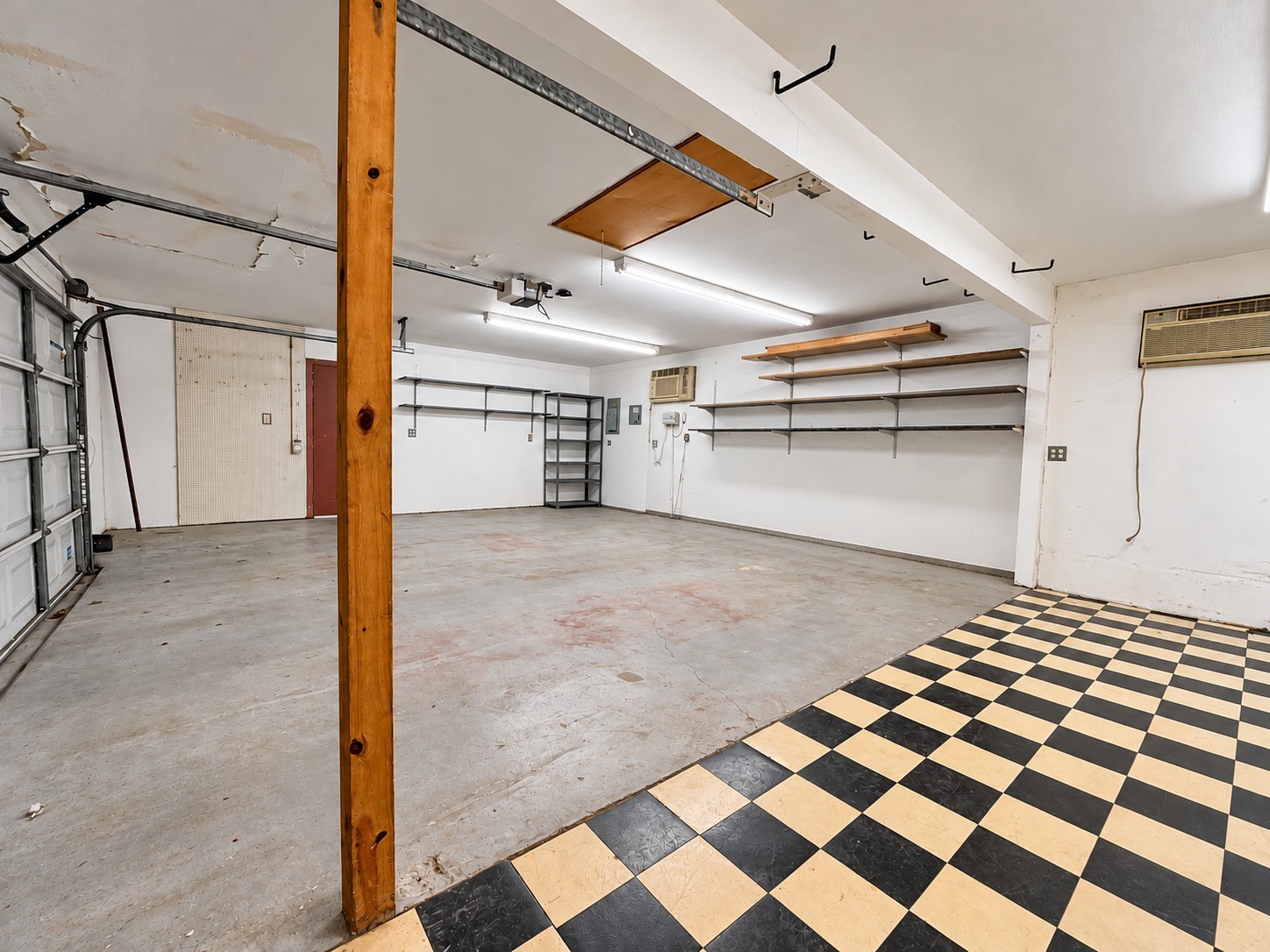 Oversized 2.5 car garage with workshop