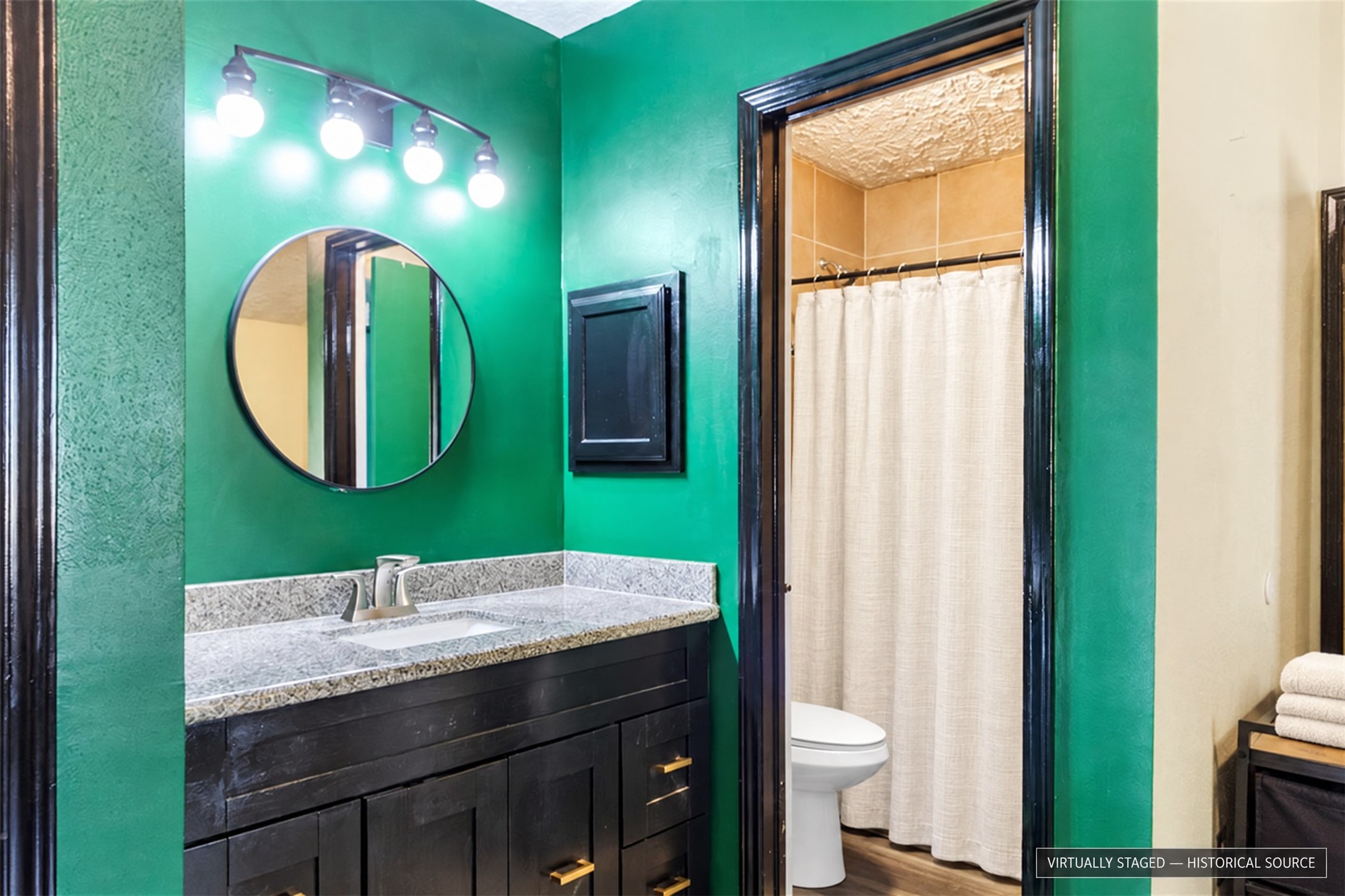 Historical original of vanity/bath; current condition unverified.