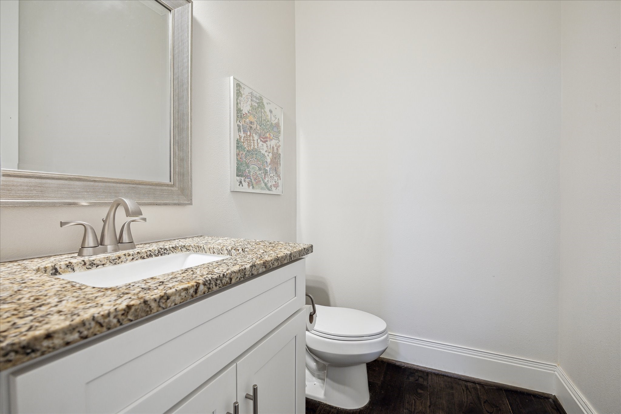Half bathroom on the second floor for guests