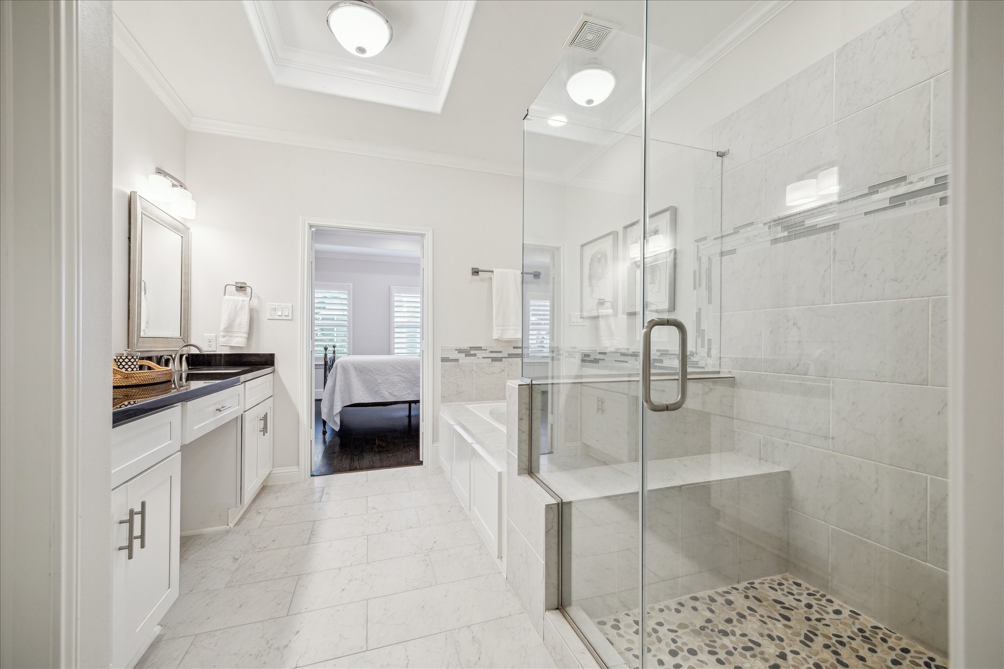 Spacious primary bathroom