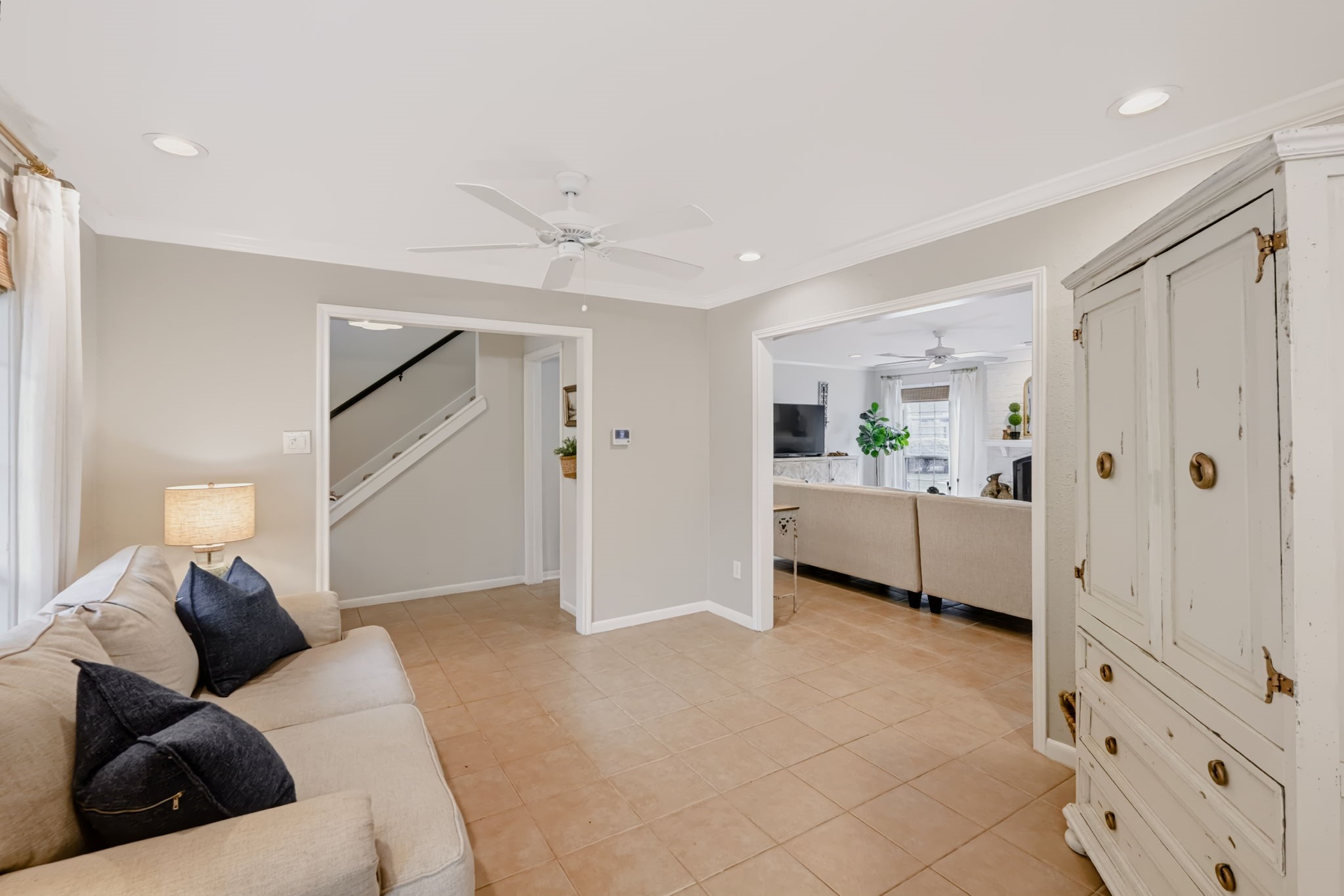 Open interior layout with easy flow between adjoining spaces.