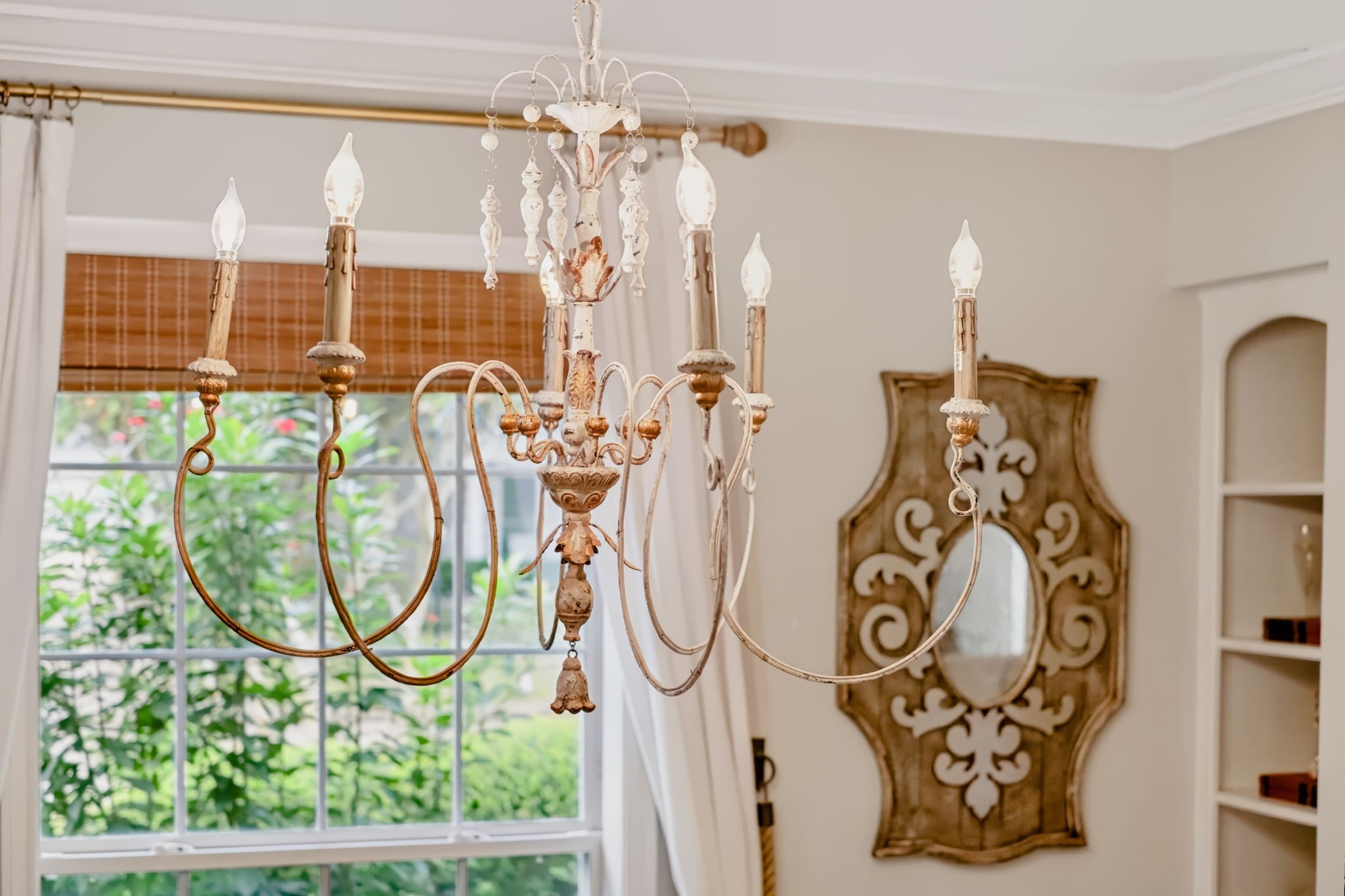 Stunning updated light fixture adds elegance to the common area.