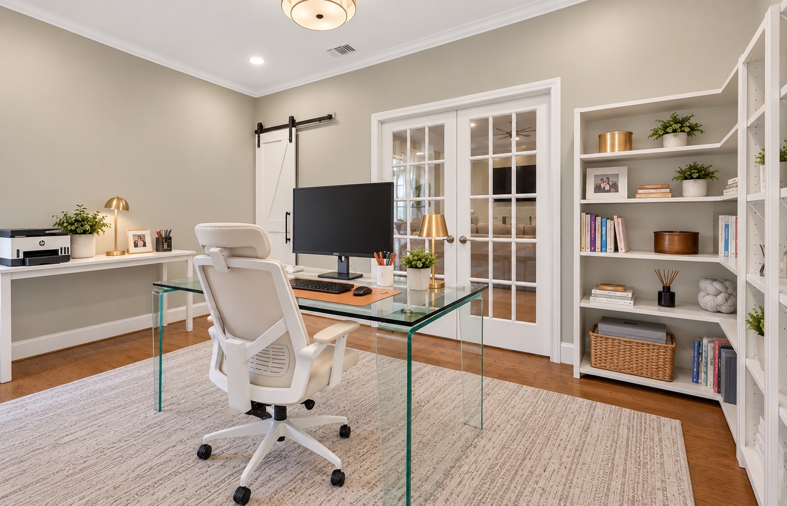 Private office is off the entry of the home.