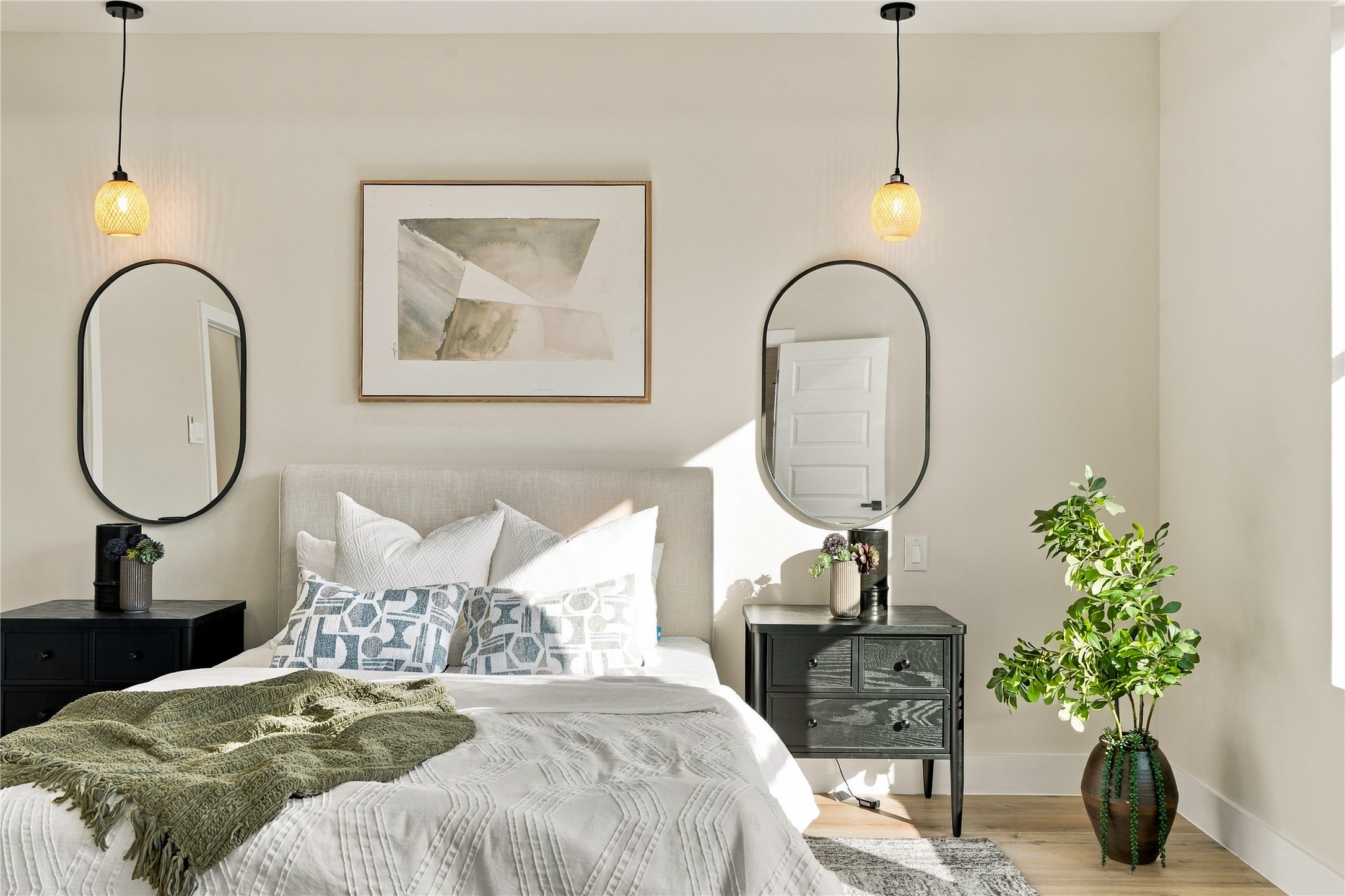Comfortable personal retreat  quiet guest room offering a tranquil space to study, work, or recharge.