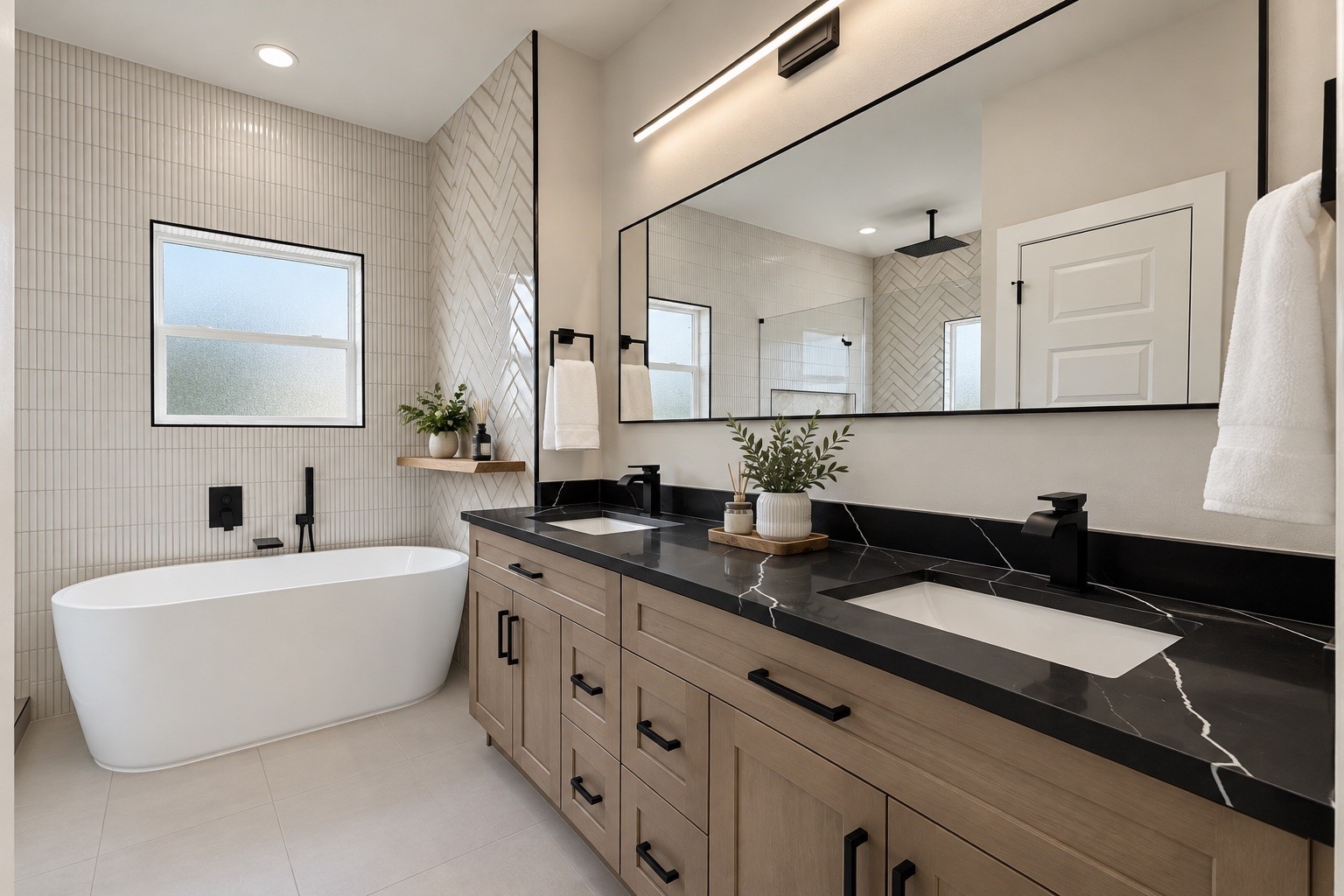Spa hotel experience  melt the workday stress away in your private deep soaking tub.