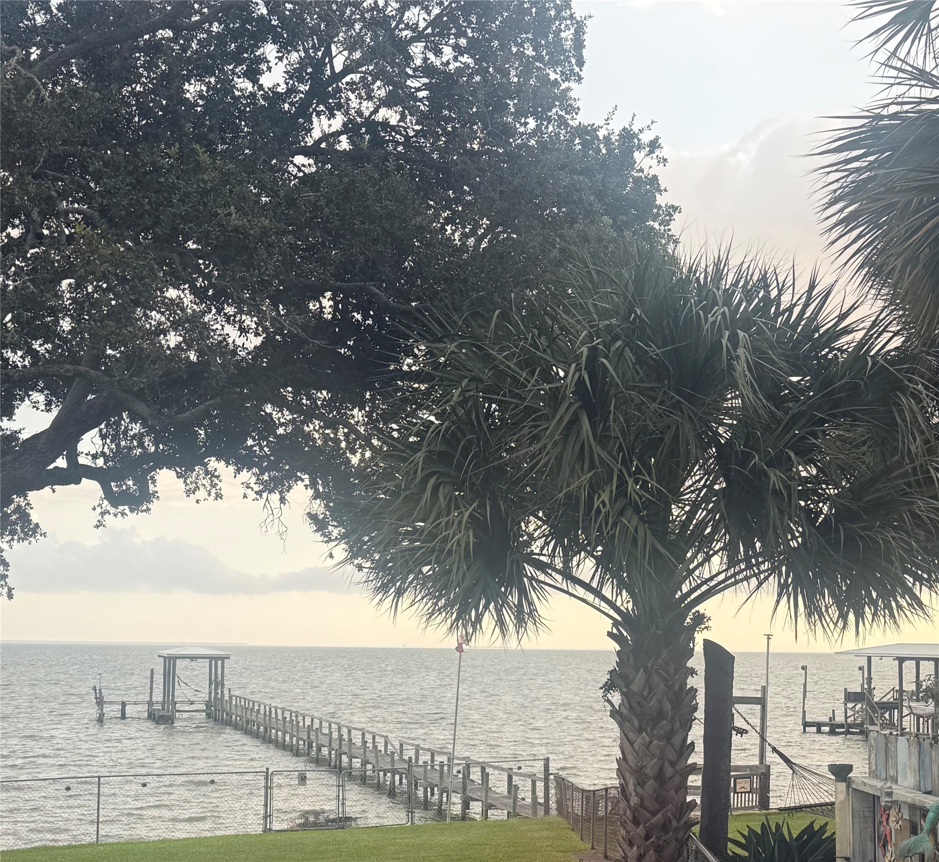 Beautiful waterfront view of the bay and pier.