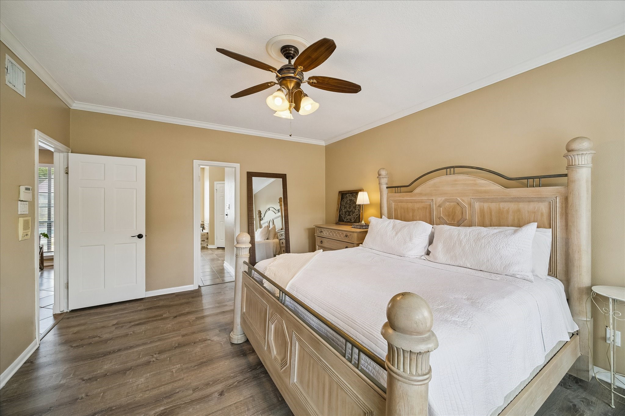 Very large Primary bedroom filled with light!