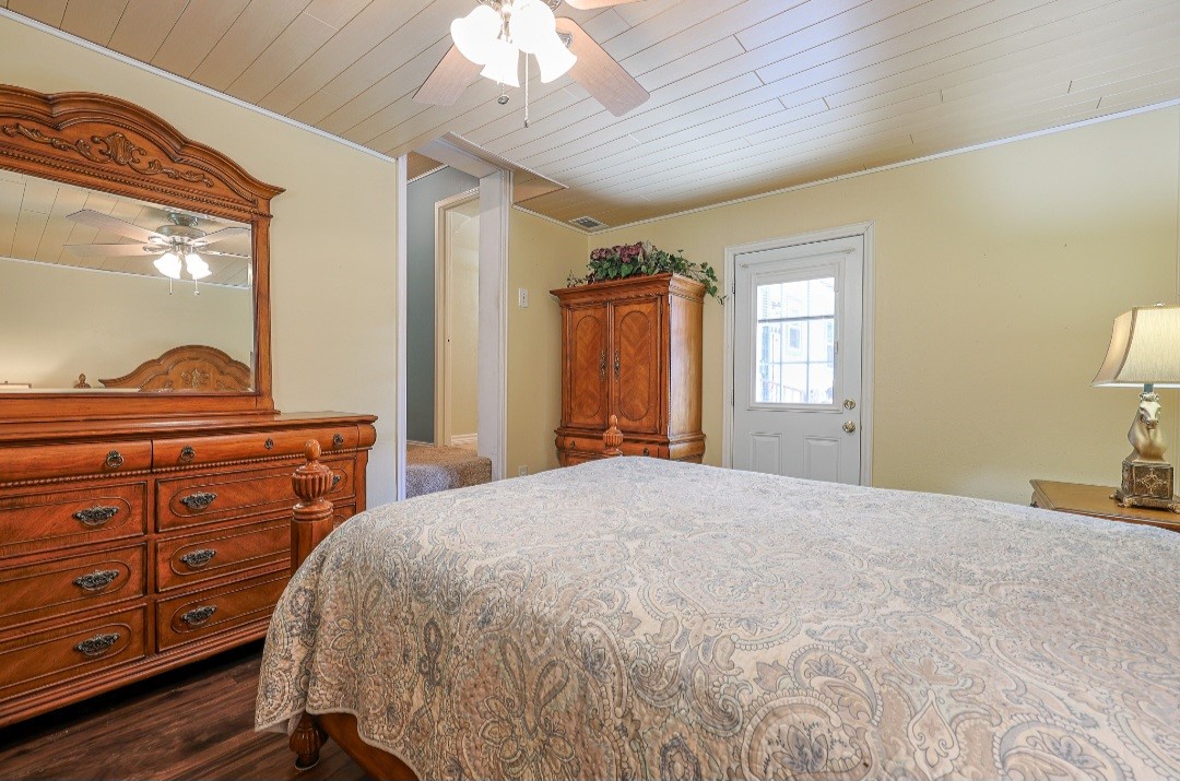 Door opens to back covered patio