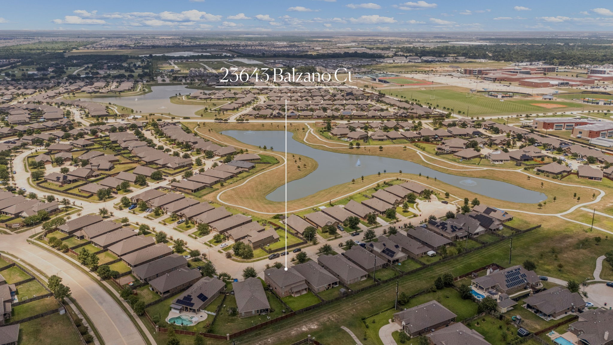 Breathtaking high-altitude drone overview capturing the sprawling beauty and master-planned precision of the highly desirable Ventana Lakes.
