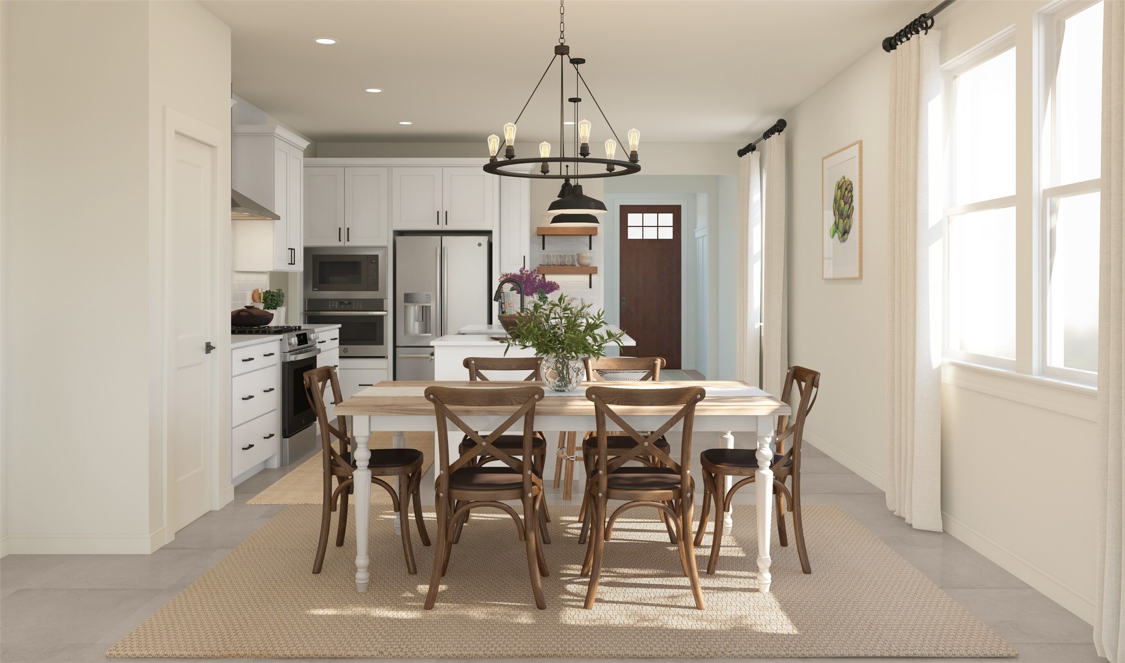 Sun-lit dining area (*Artist rendering used for illustration purposes only. Colors/finishes may differ from the ones currently selected in the home.) Sun-lit dining area (*Artist rendering used for illustration purposes only. Colors/finishes may differ from the ones currently selected in the home.)