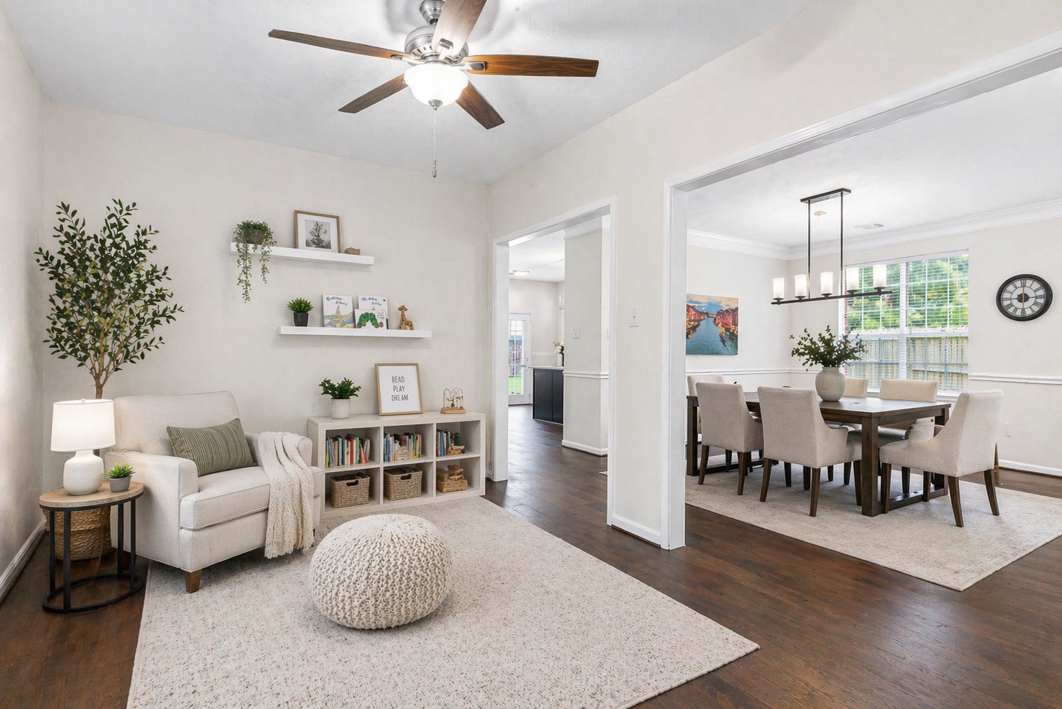 Virtually Staged  Reading Nook/Play Space