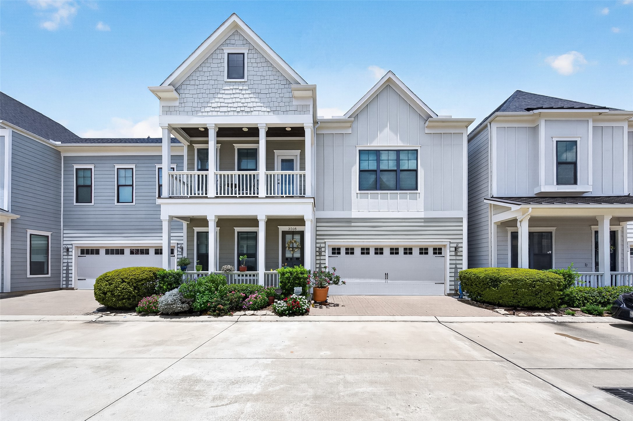 As you enter Timbergrove Trails, you see beyond the gates 3508 Harvest Dance Drive.  Beautifully adorned with lush, colorful landscape w/sprinkler system and maintenance included.