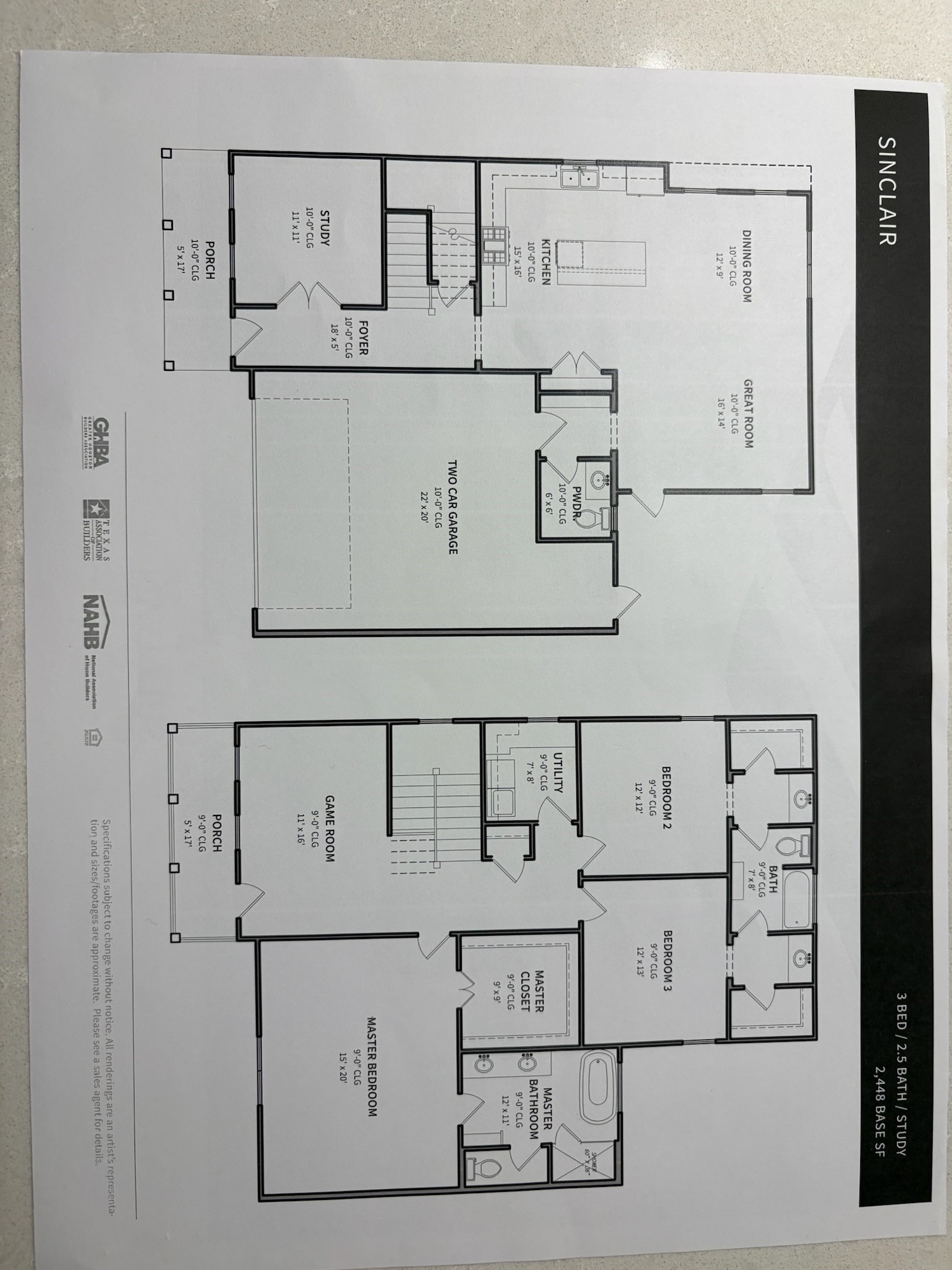 Detailed blueprint of 3508 Harvest Dance Drive.