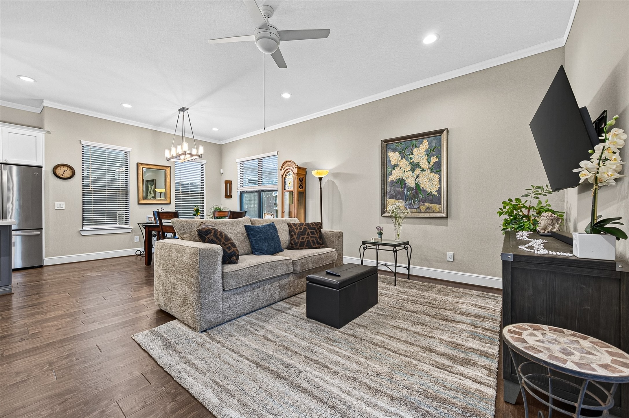 Spacious yet cozy first-floor living area.