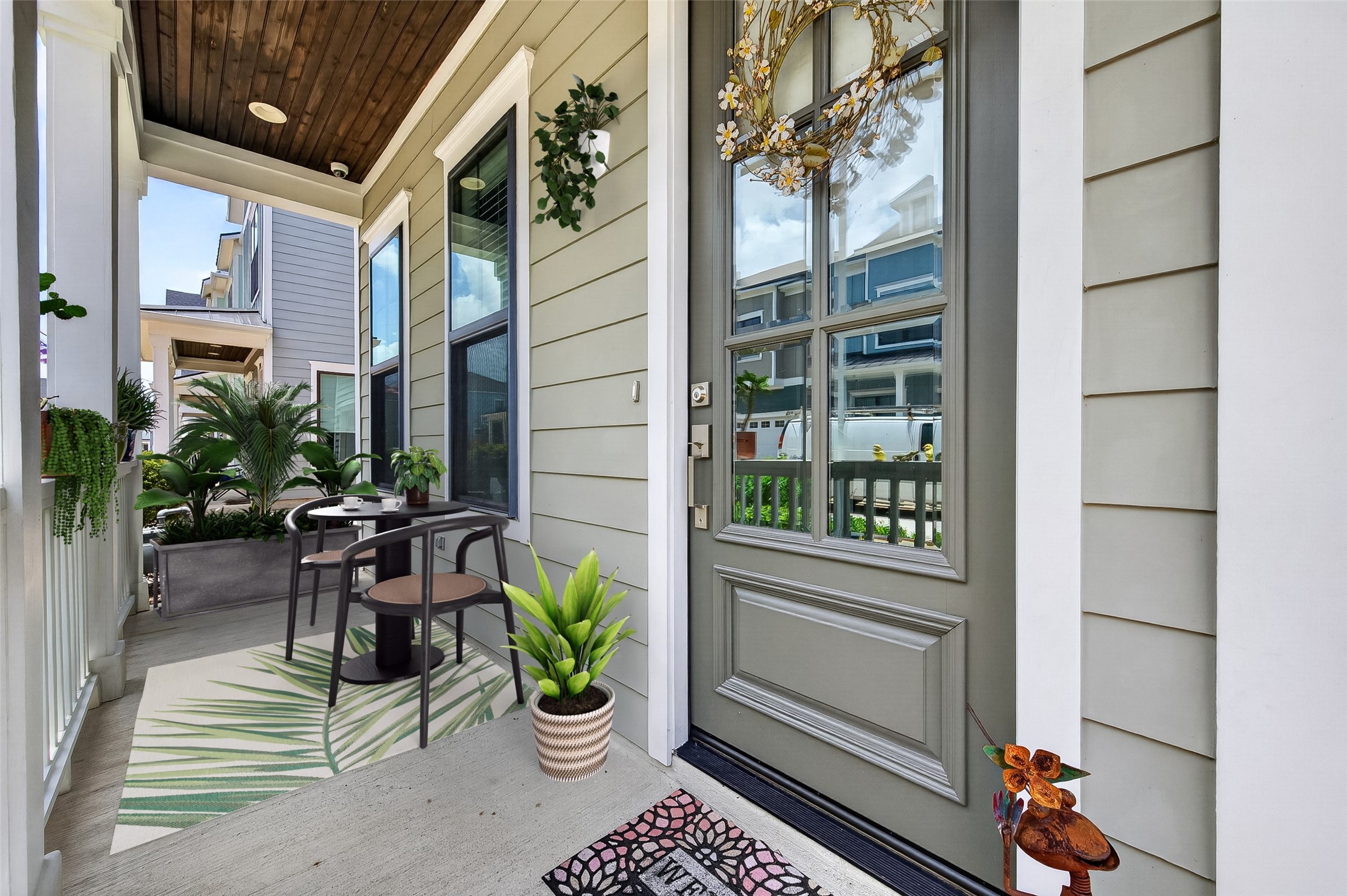 What a difference a little bit of design makes in this virtually-staged covered porch. What a difference a little bit of design makes in this virtually-staged covered porch.