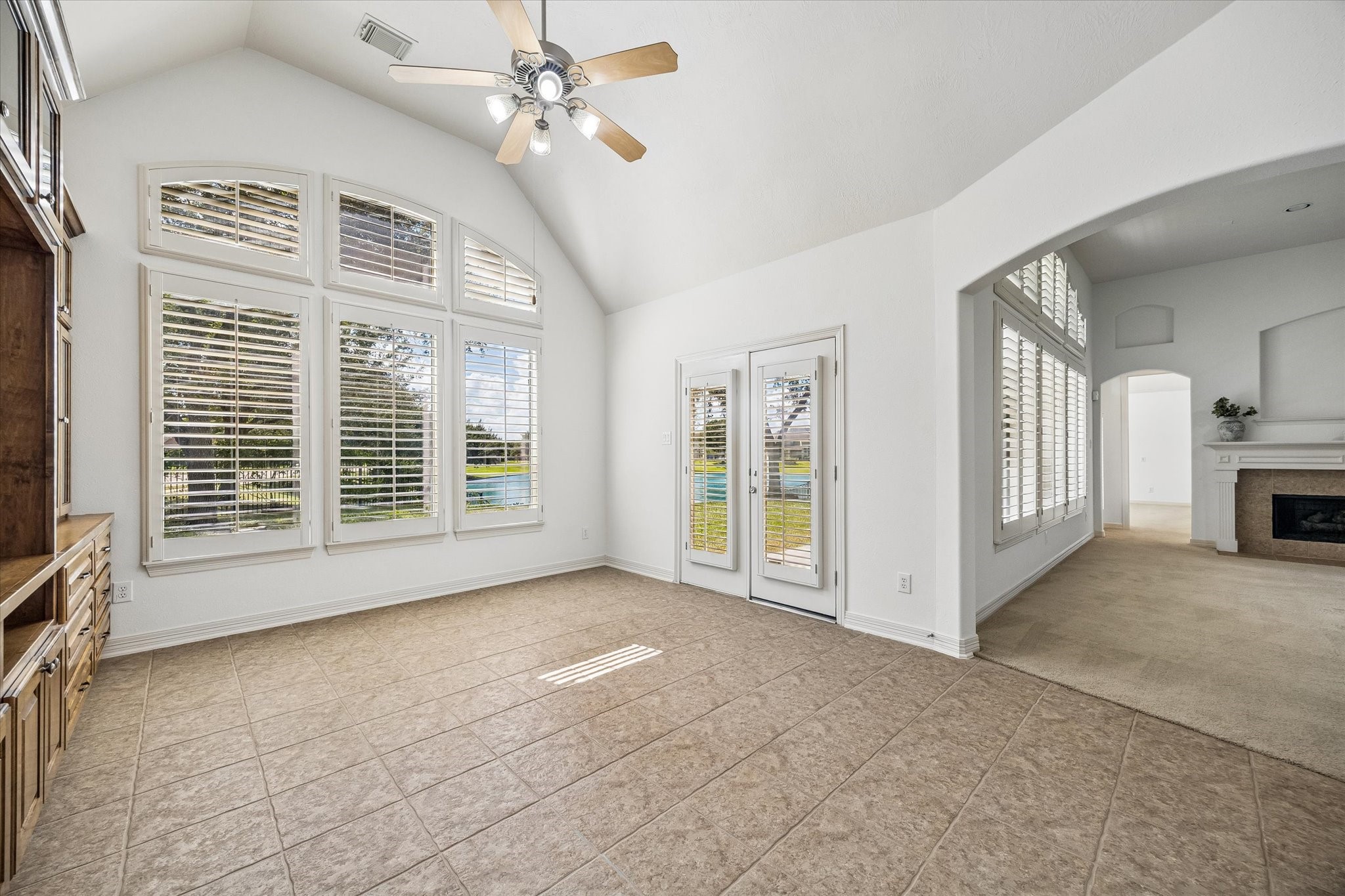 Opens to gorgeous views in the backyard!