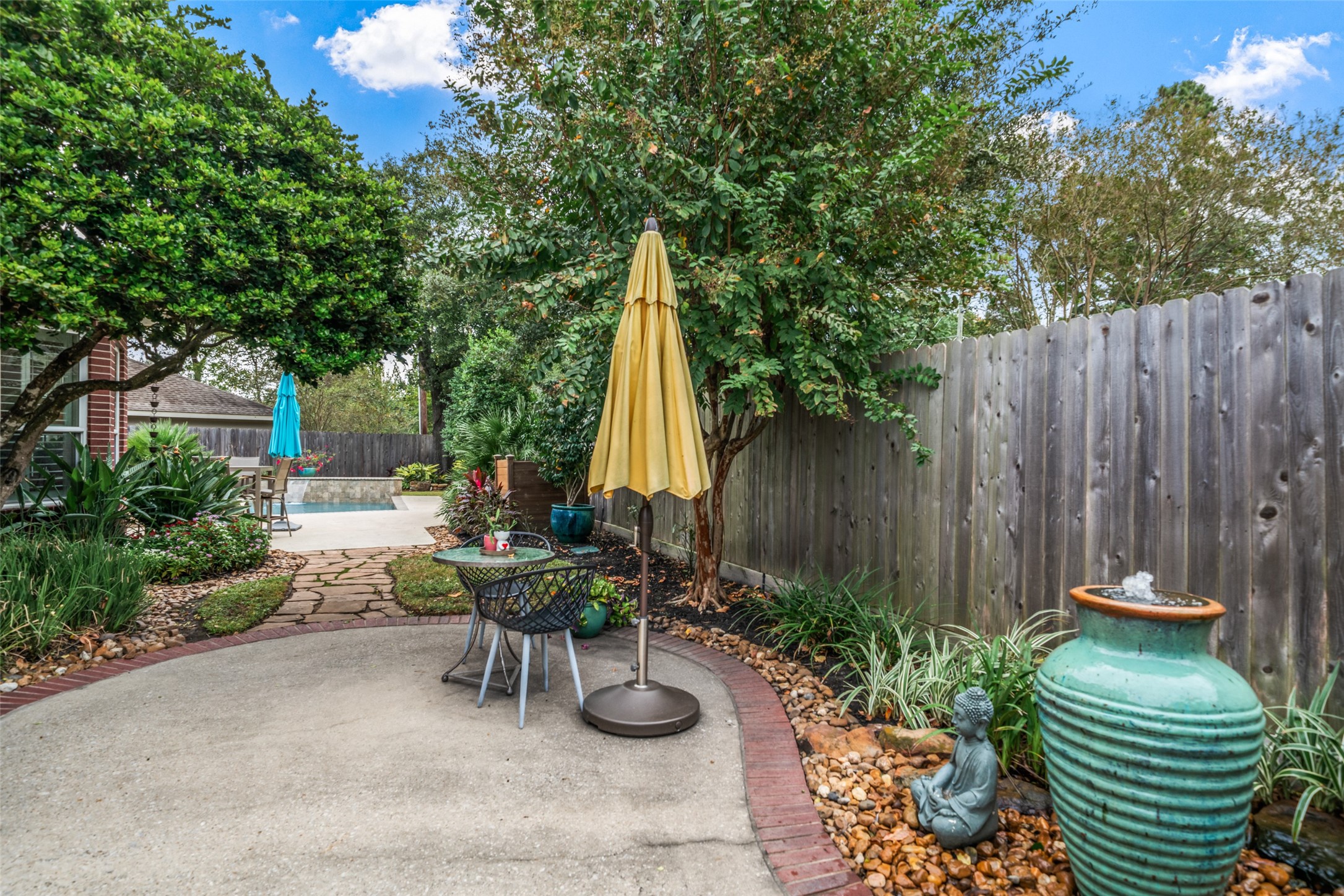 Like your own secret garden as you explore the pool and heated spa.