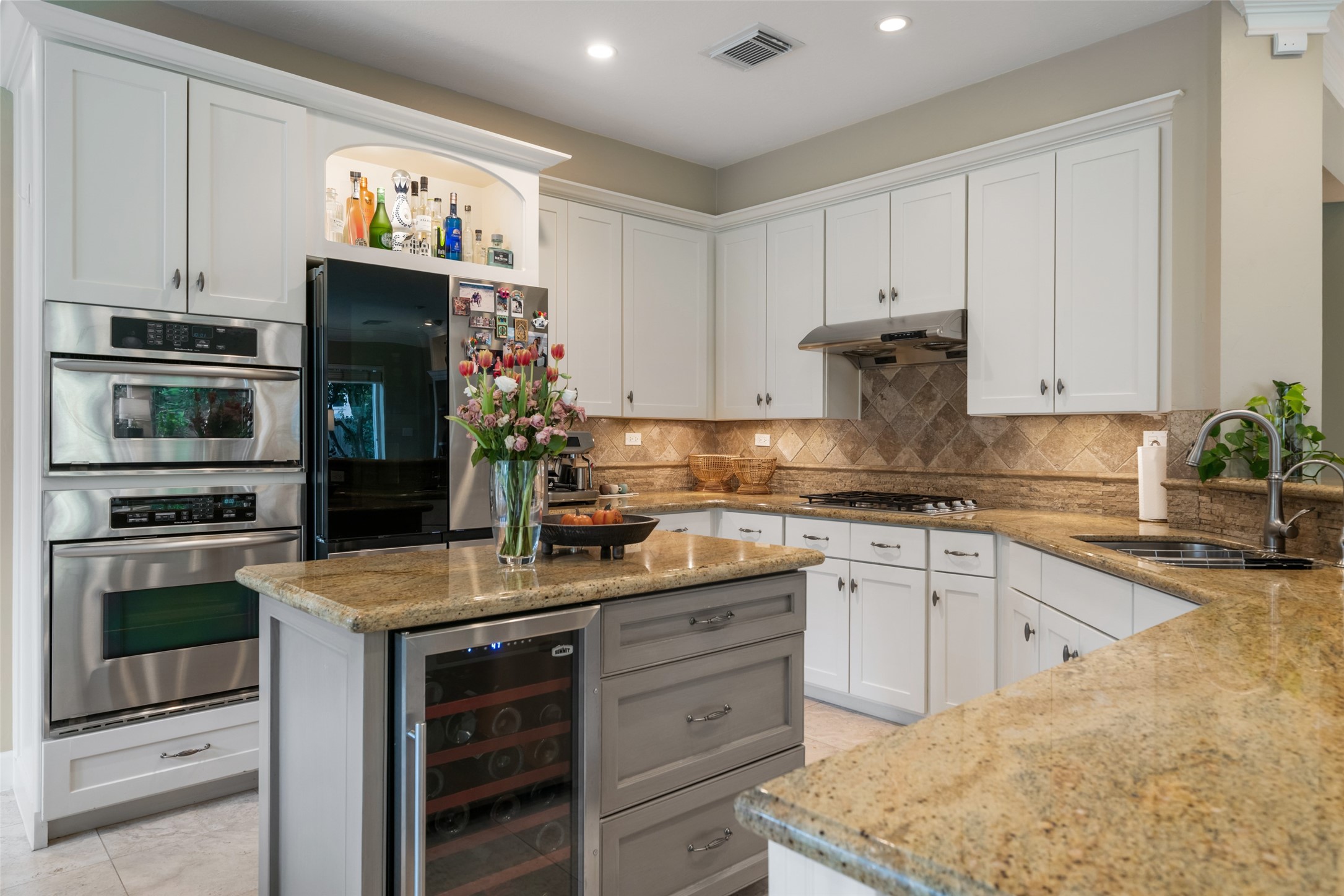 The refrigerator is included with the home.