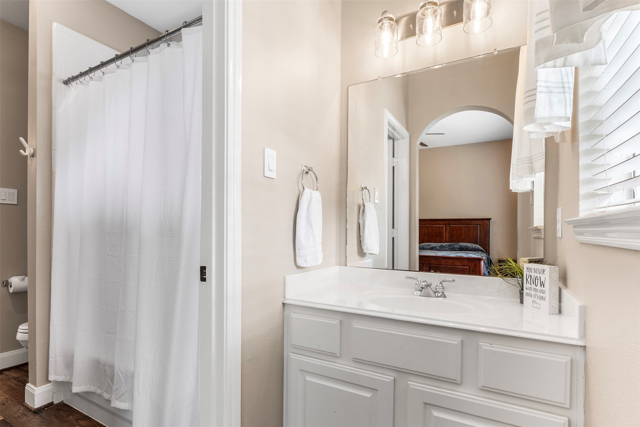 Jack and Jill Bathroom in between Bedroom 1 and Bedroom 2.
