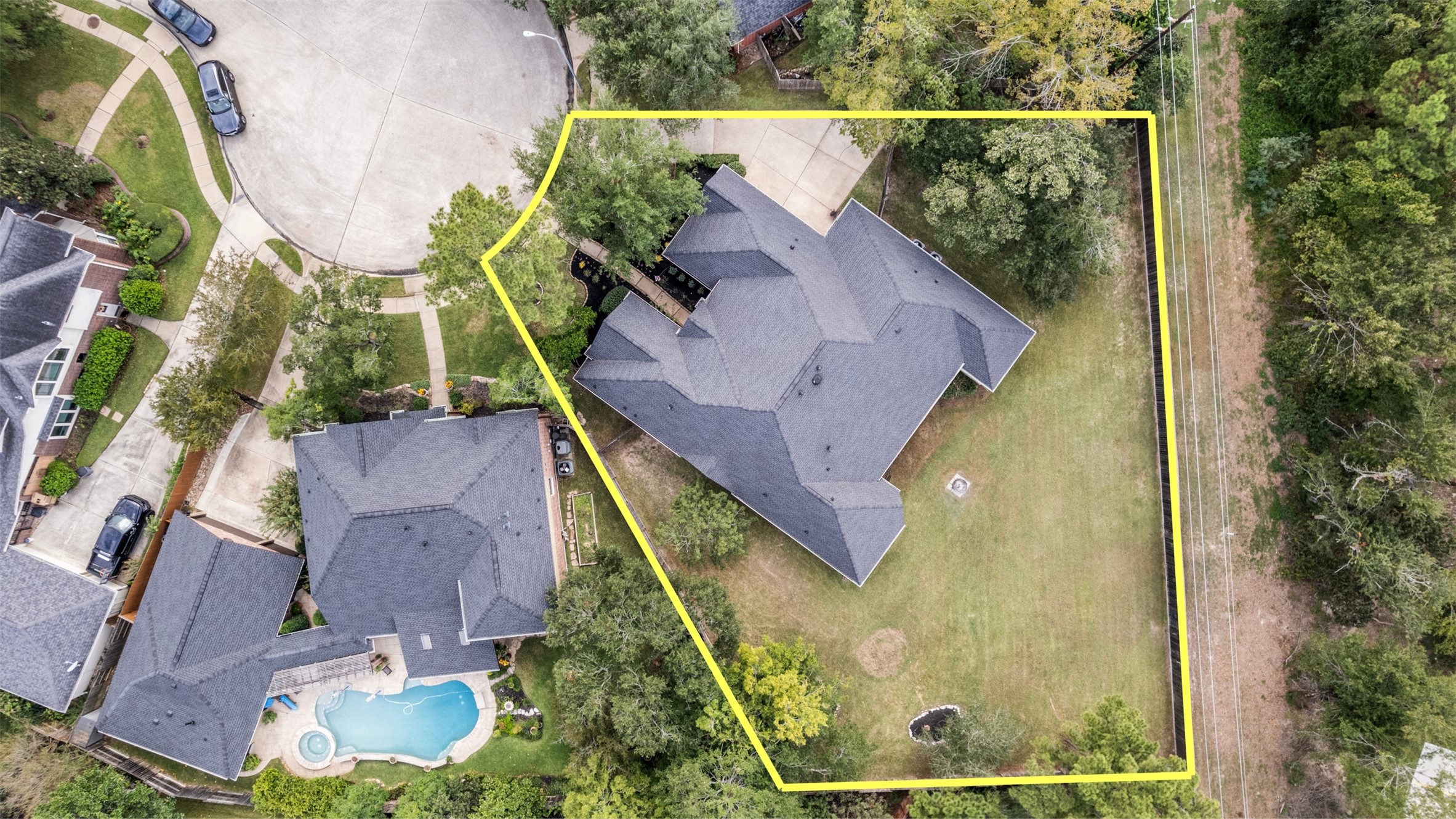 Over 18,000 square feet in this gorgeous lot.