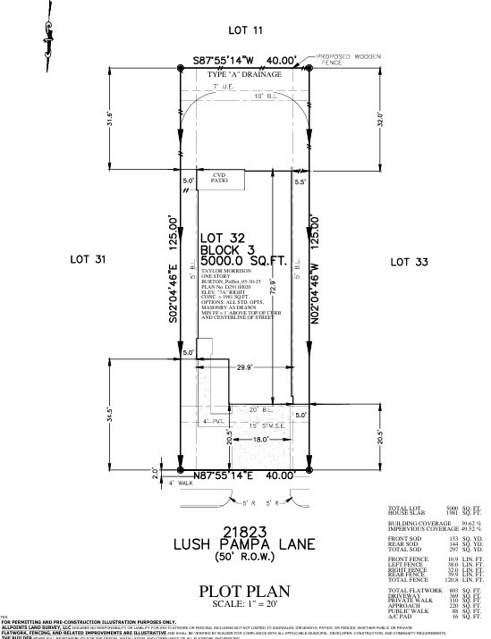21823 Lush Pampa Lane Preliminary Plot Plan