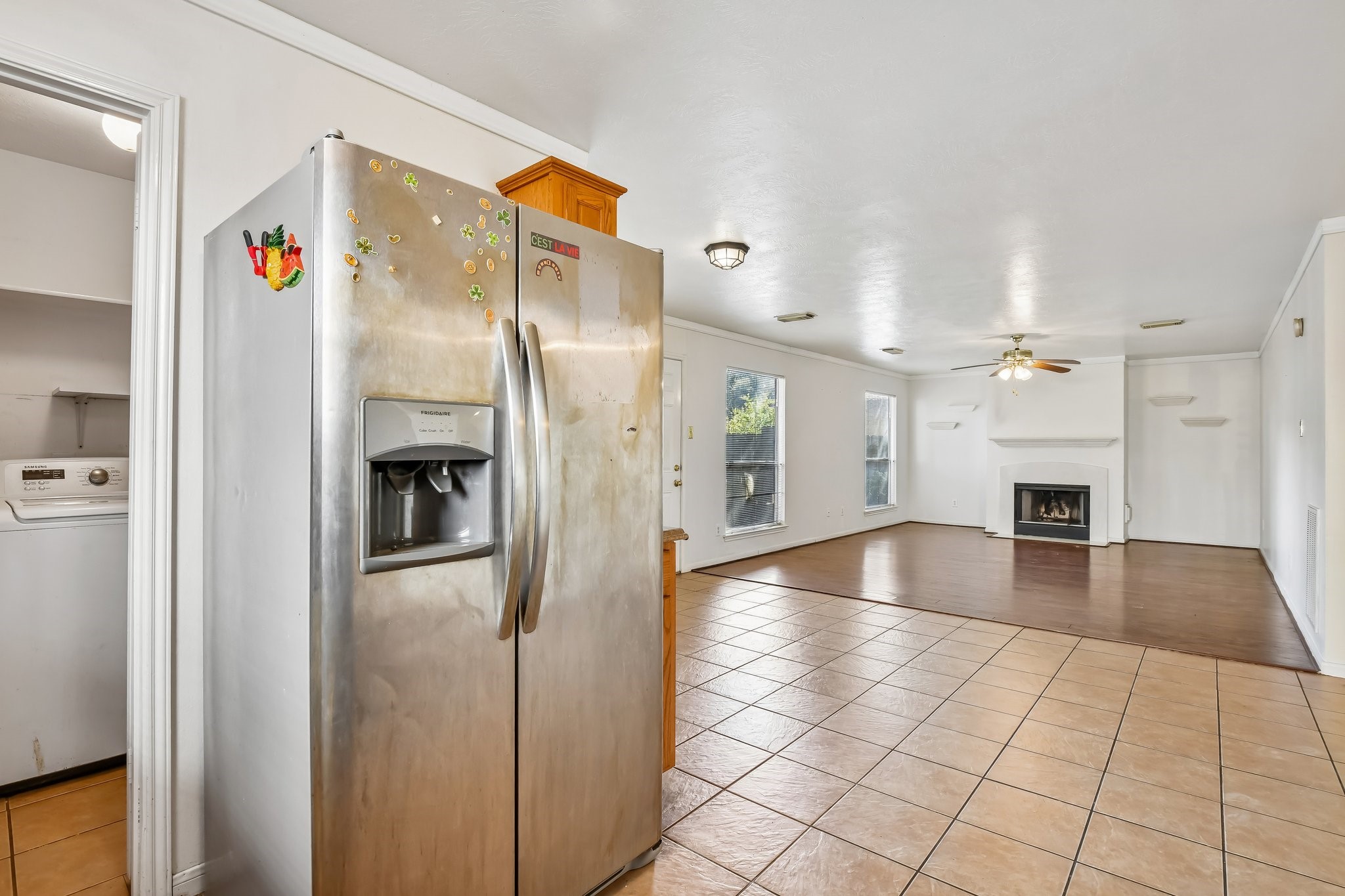 Utility room is off of the kitchen.