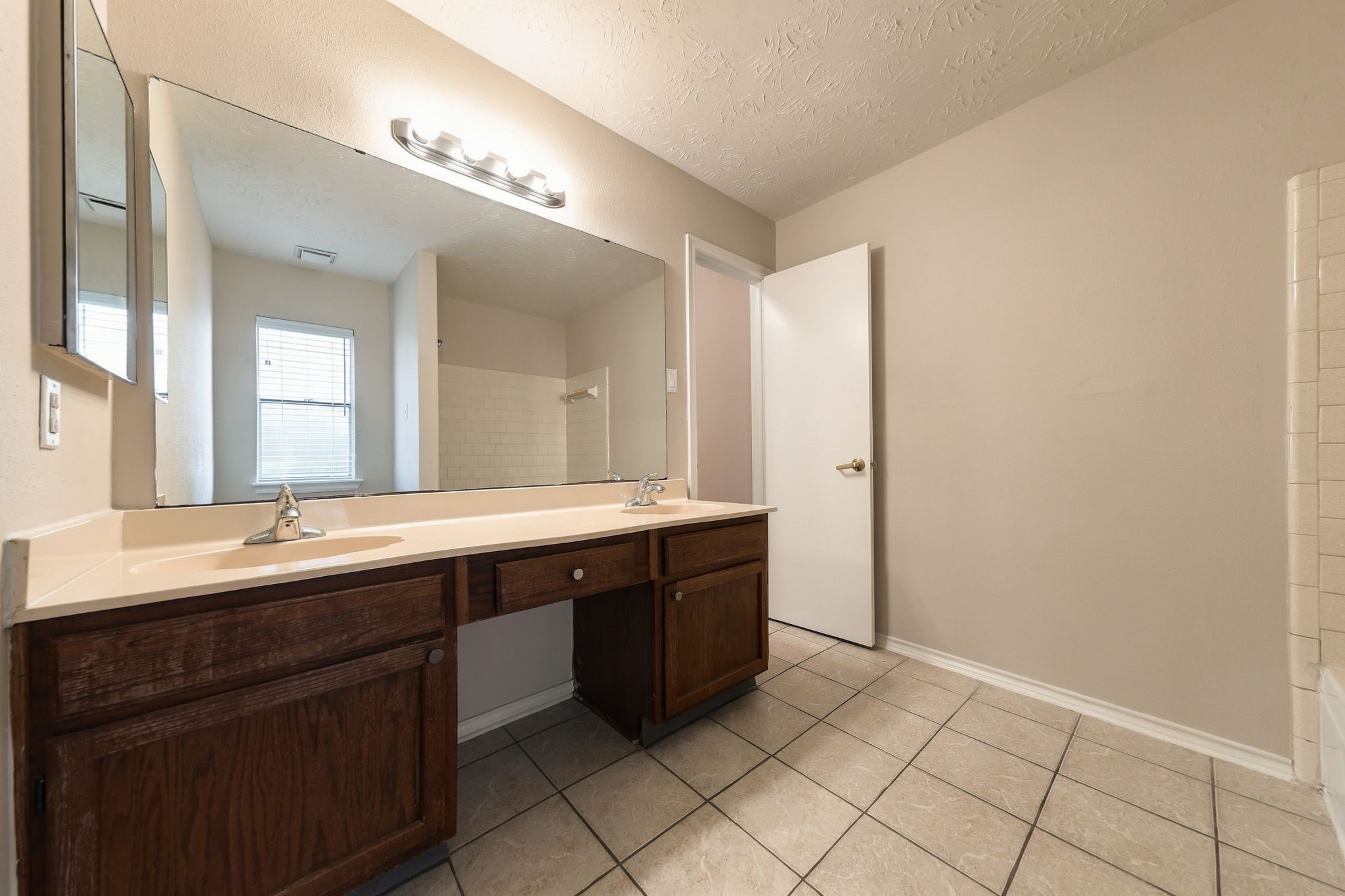 Primary bathroom with double sinks