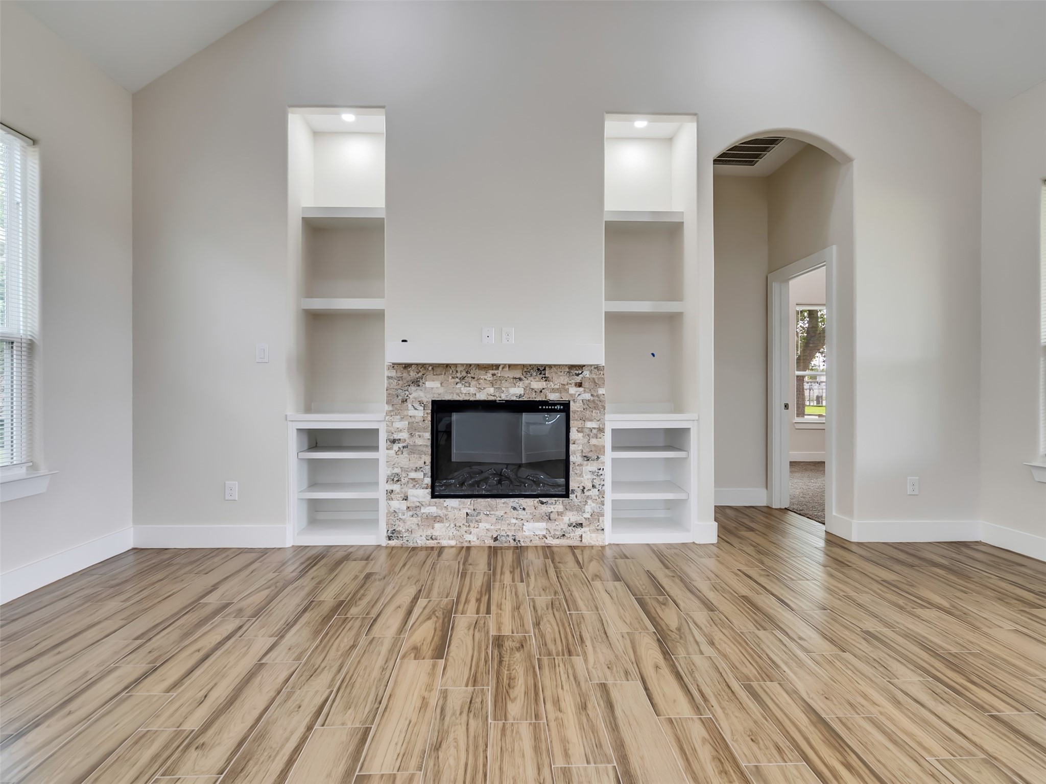 Electric fireplace with built-ins