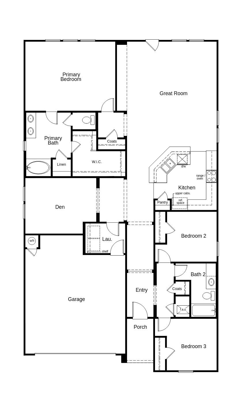 This floor plan features 3 bedrooms, 2 full baths, and over 2,000 square feet of living space. This floor plan features 3 bedrooms, 2 full baths, and over 2,000 square feet of living space.