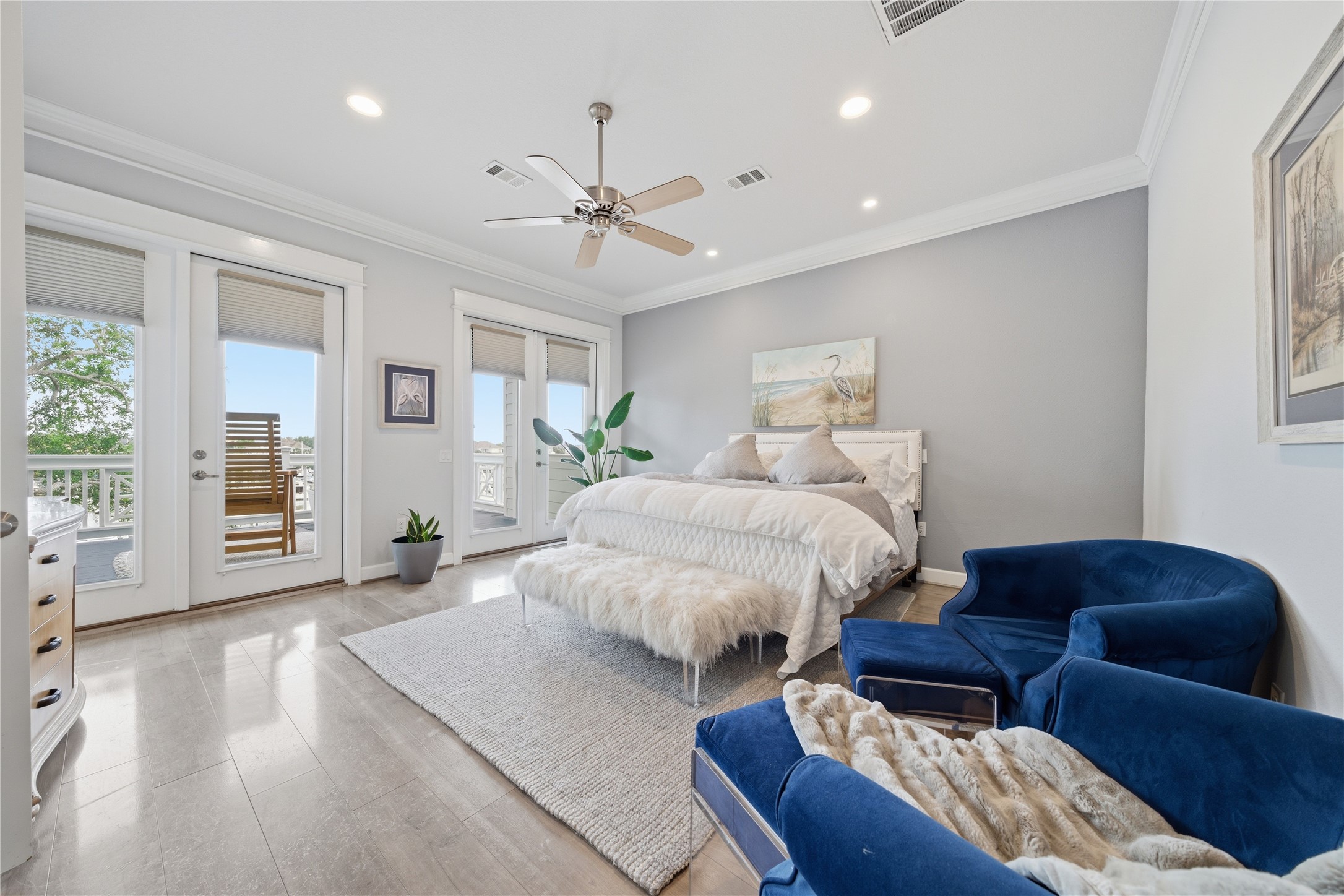 On the 3rd floor, you will find the primary bedroom with private balcony.