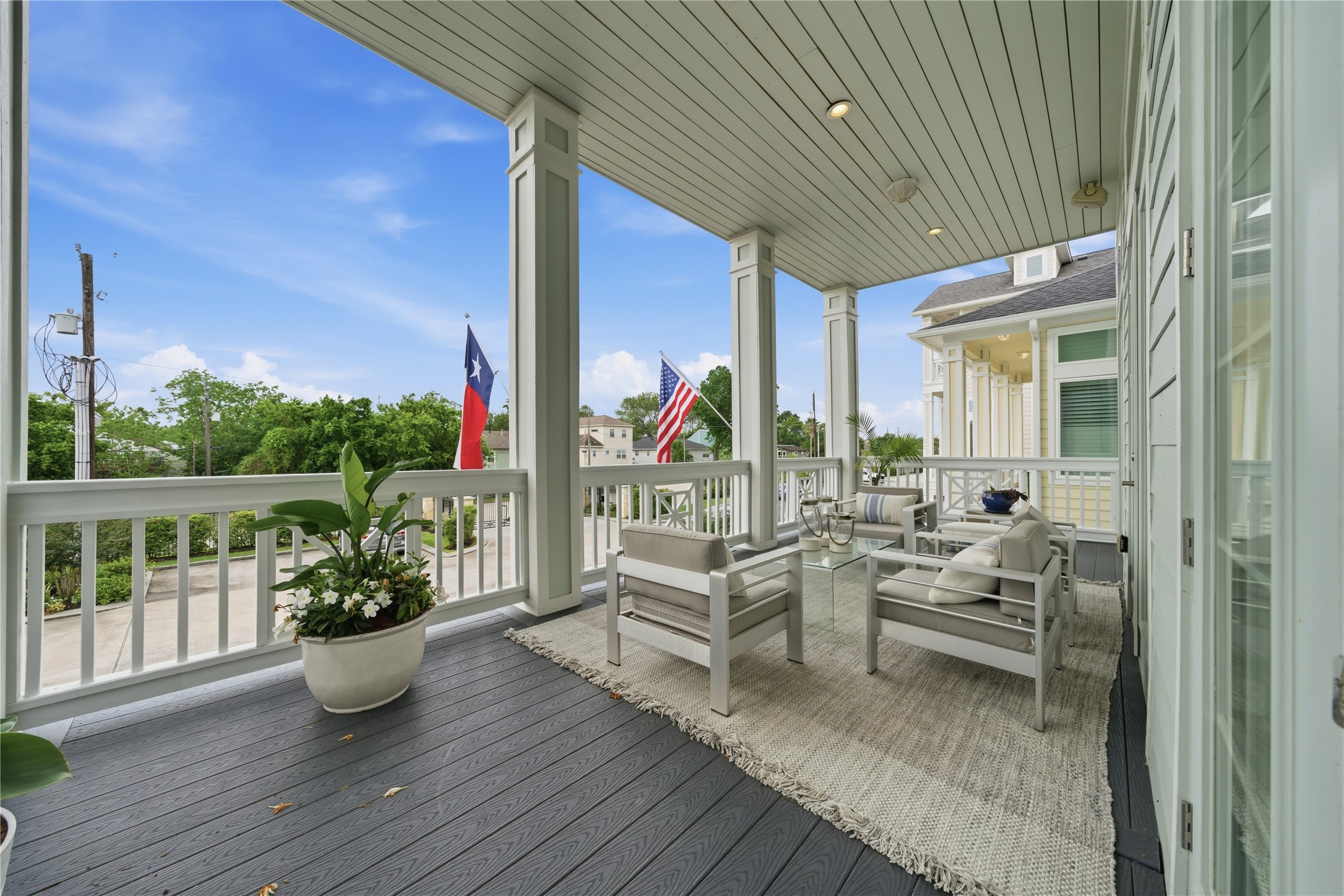 This spacious balcony is located off of the formal living room.This