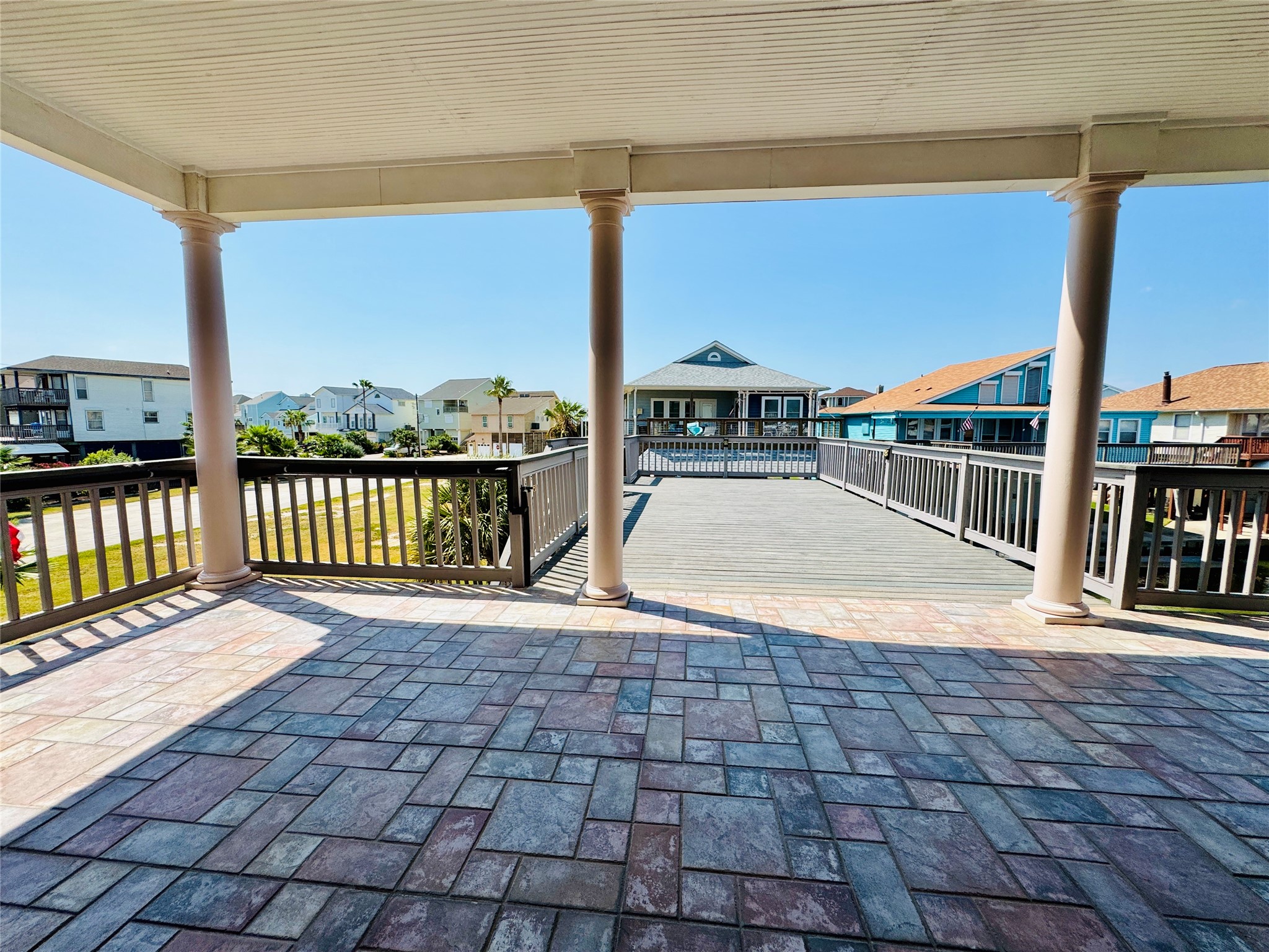 Patio to deck overlooking the canal