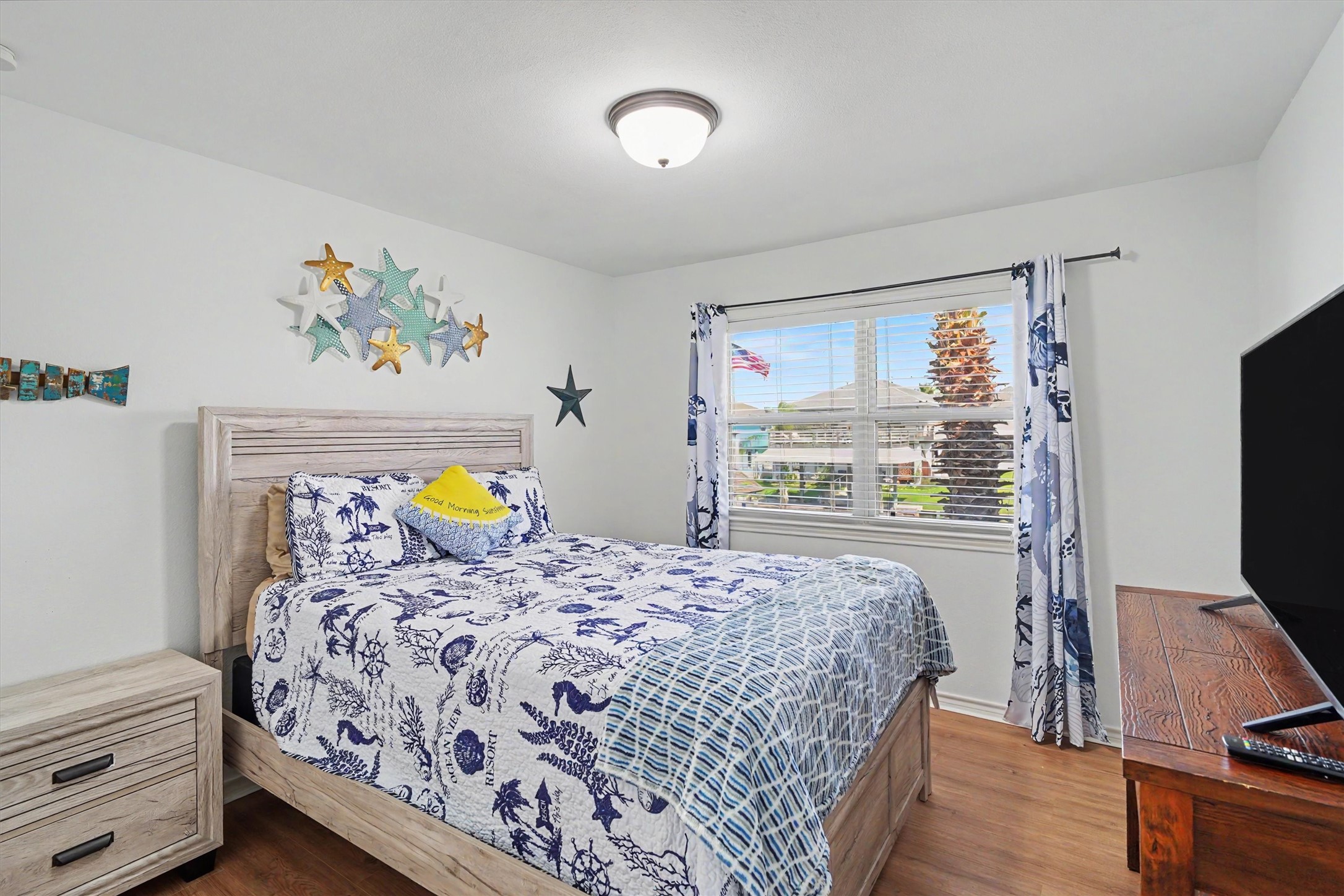 Waterside guest bedroom with plenty of room for furnishings