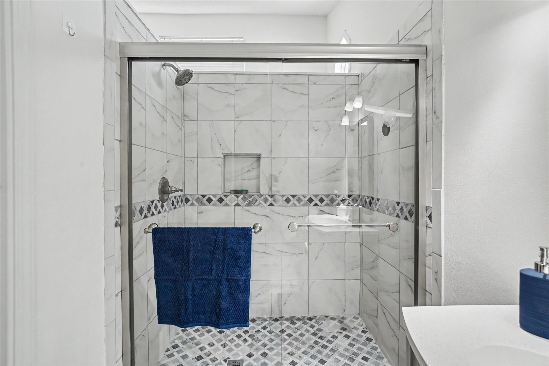This shower is beautiful and very large