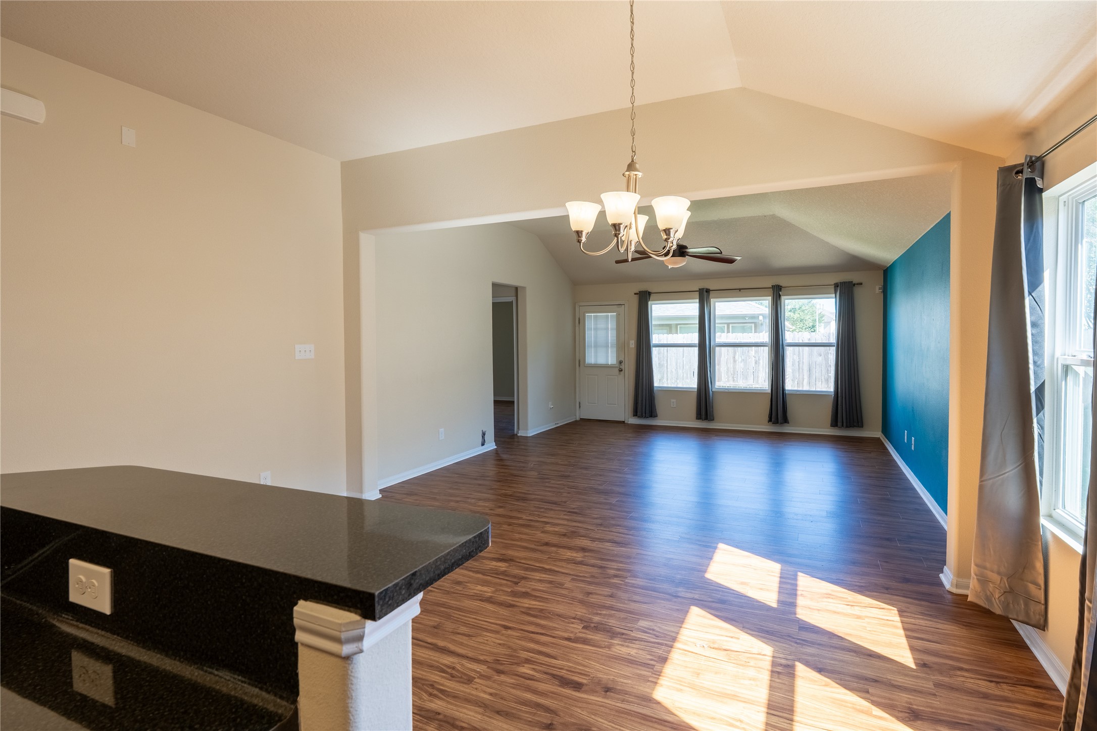 Open plan from kitchen Open plan from kitchen