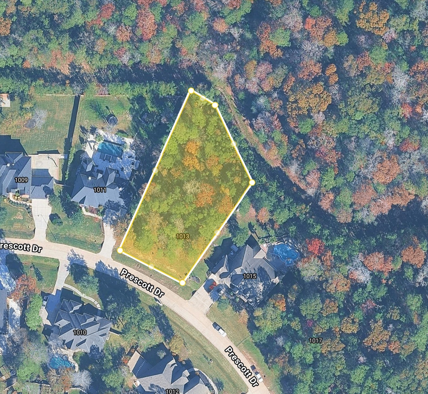 Approximate location on aerial view