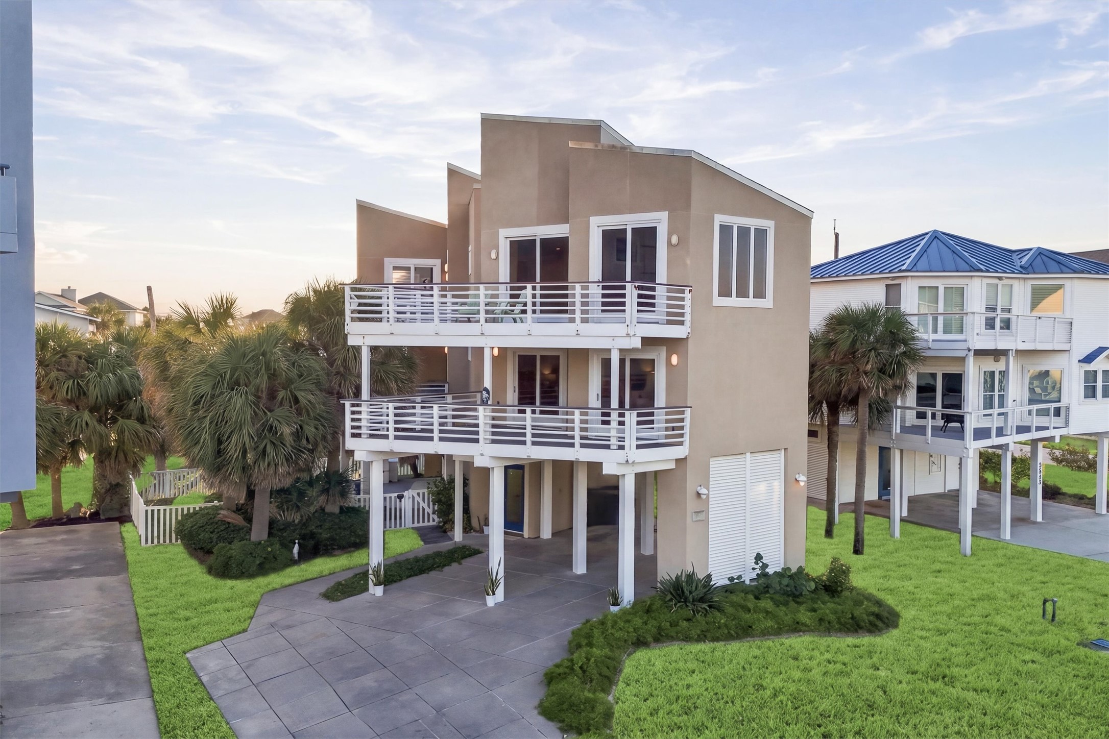 Street view of the property. In view are two of the four private balconies.