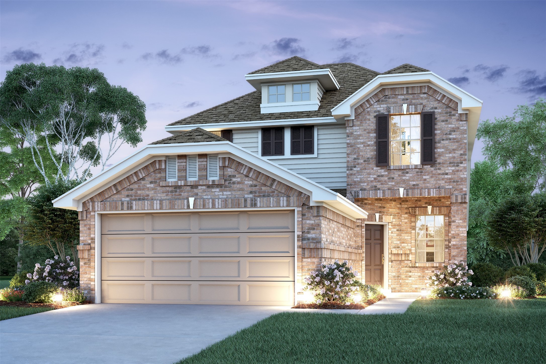 Lovely Wilmington II home design by K. Hovnanian Homes with elevation B in beautiful The Landing at New Caney. (*Artist rendering used for illustration purposes only.) Lovely Wilmington II home design by K. Hovnanian Homes with elevation B in beautiful The Landing at New Caney. (*Artist rendering used for illustration purposes only.)