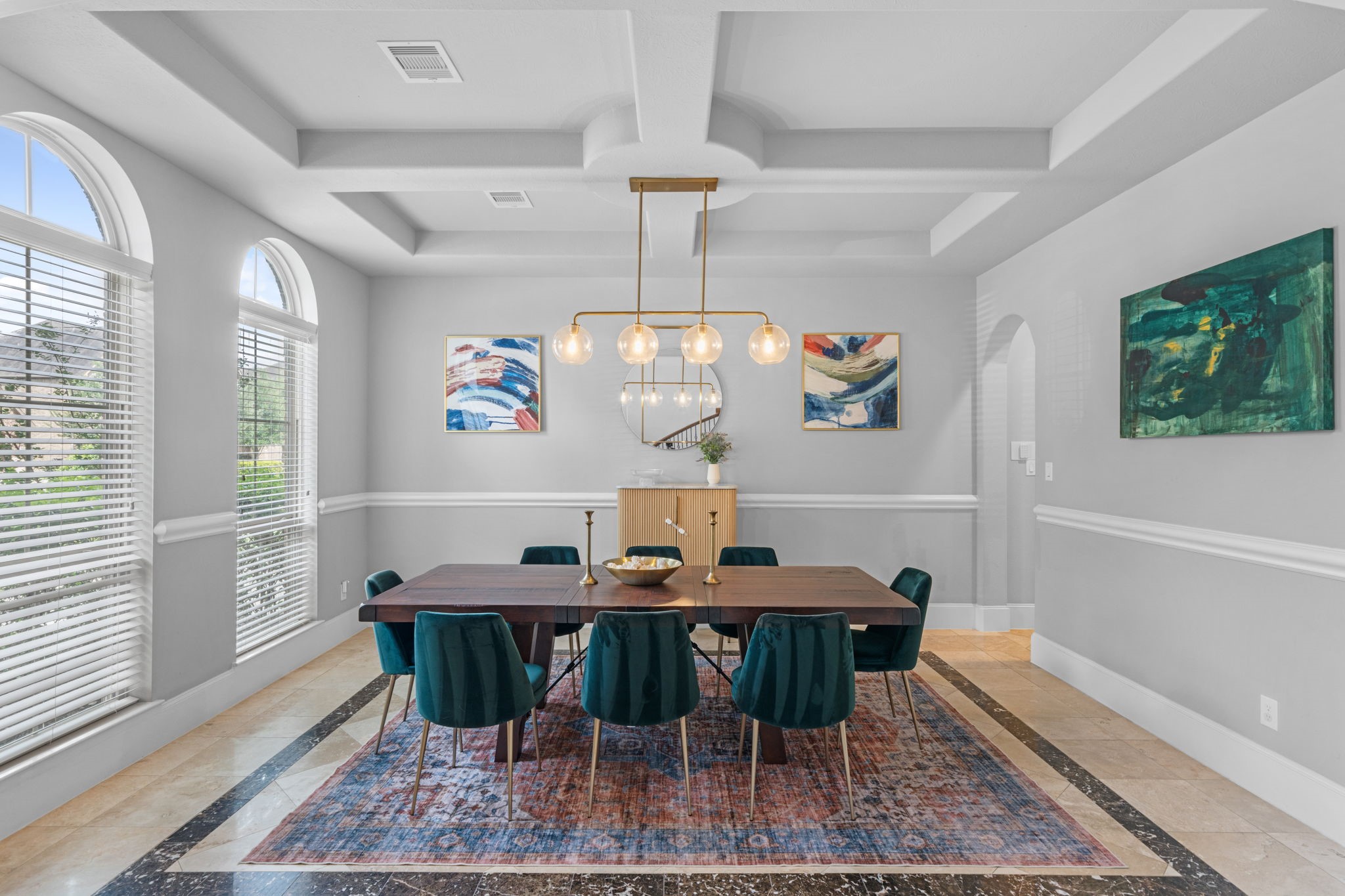 Ceiling design adds character to the space