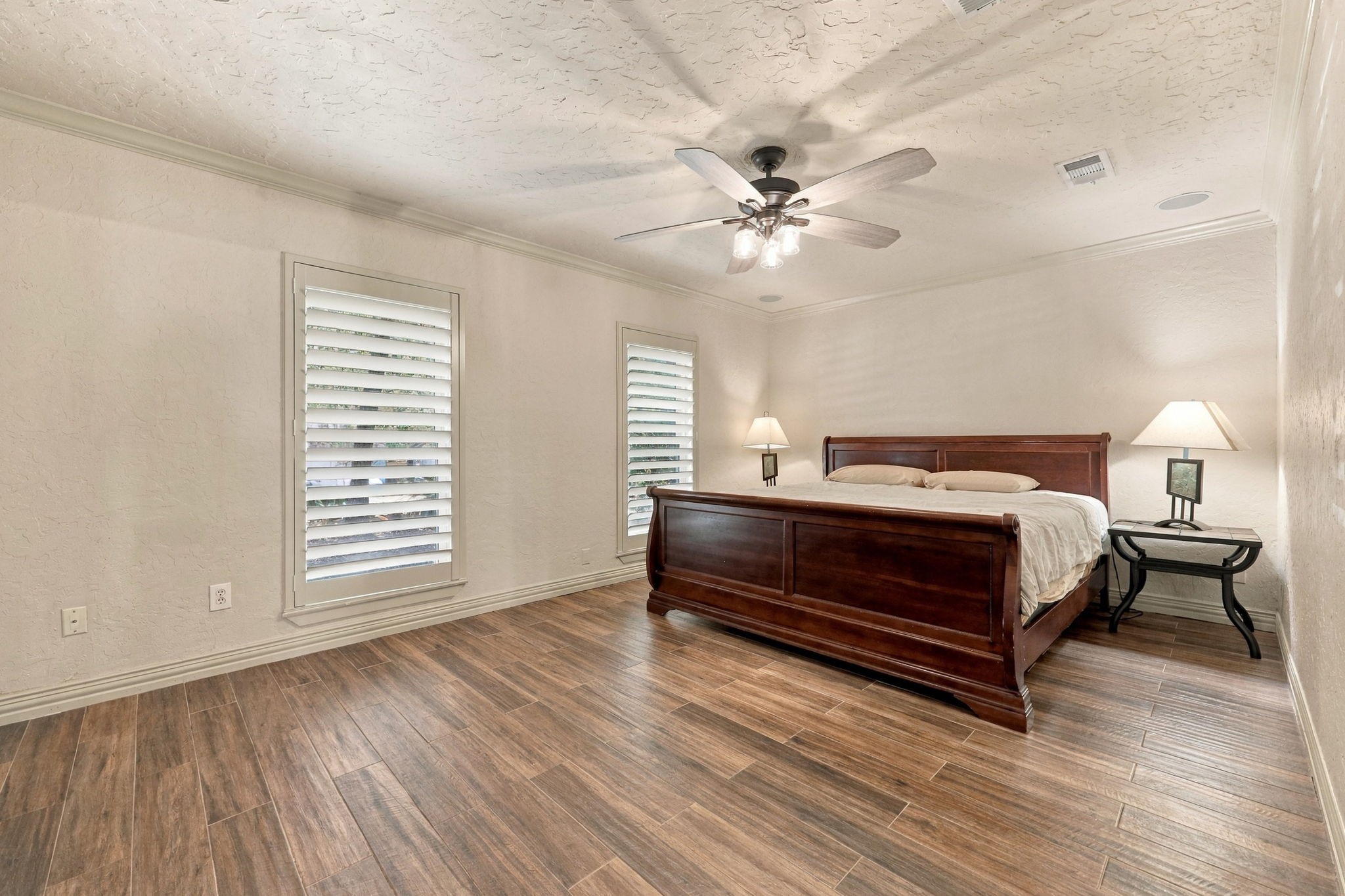 Primary bedroom at the front of the house
