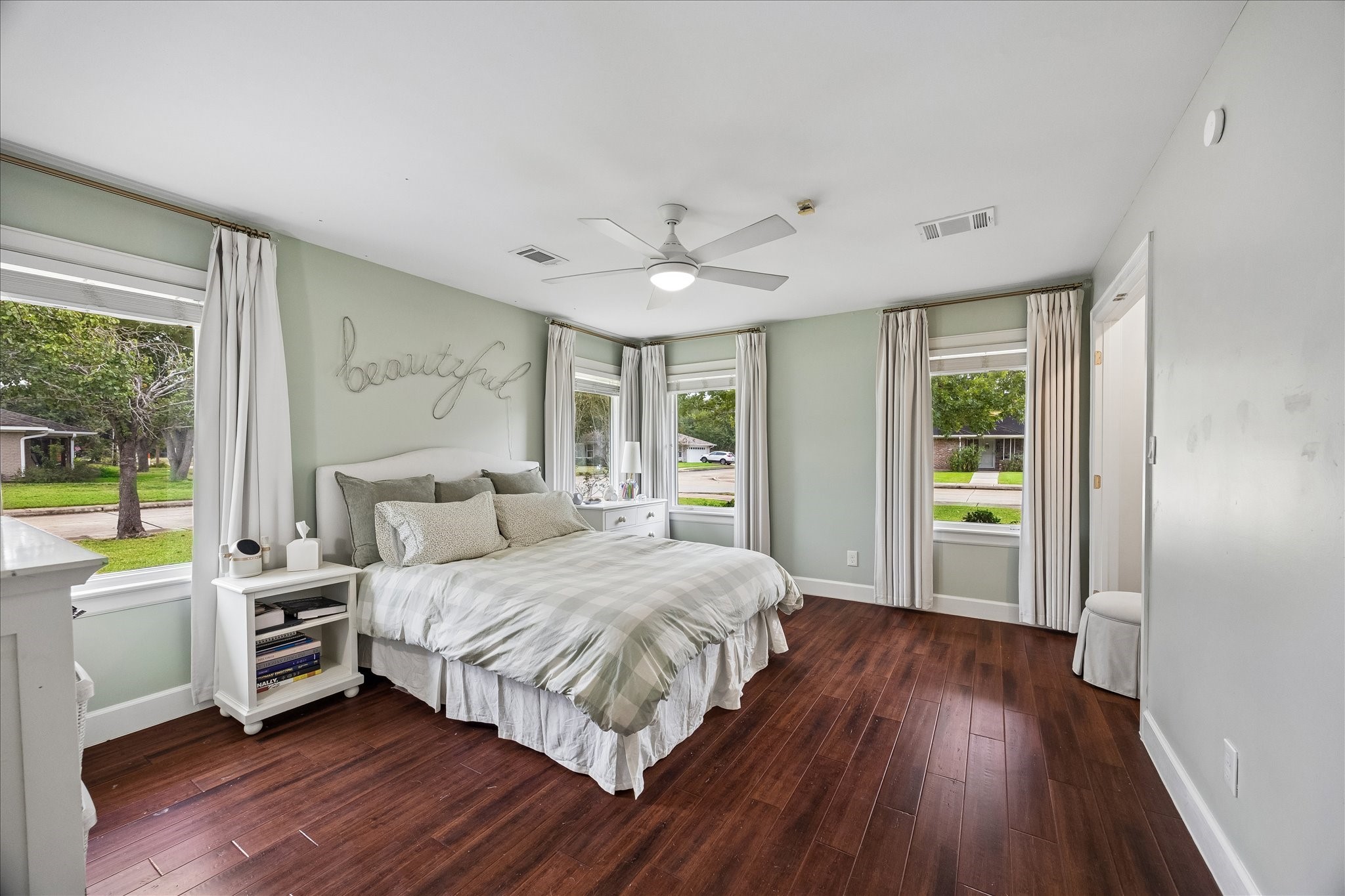Secondary bedroom with two closets.