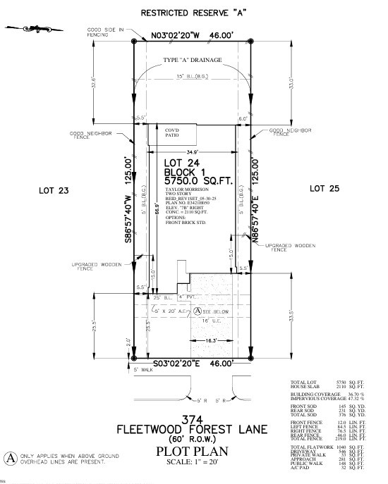 374 Fleetwood Forest Lane Preliminary Plot Plan