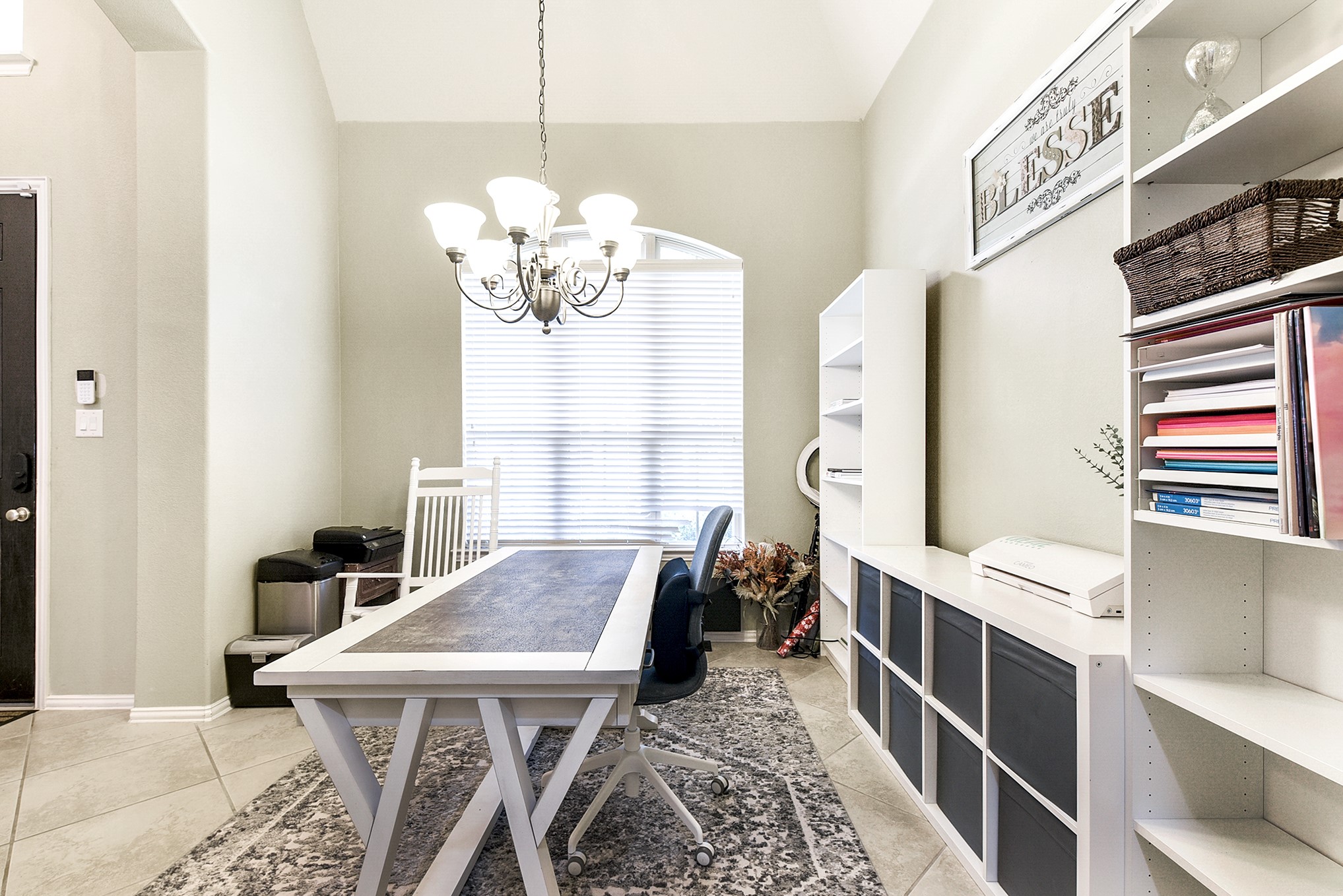 From the front door, to the right is the formal dining room, which makes a great office space or additional seating area with views of the front yard. The breakfest room is over-sized on this home.