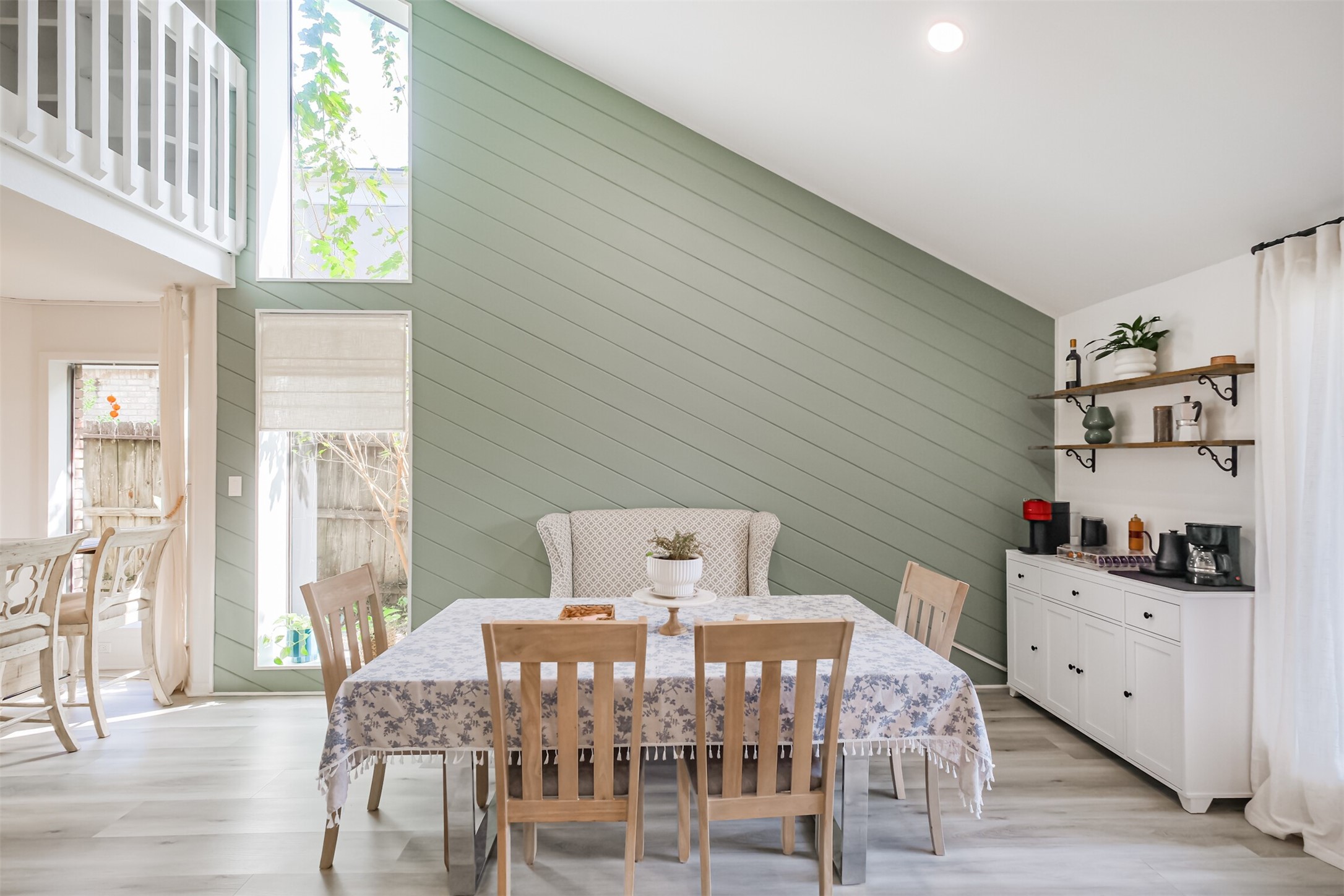 There is a true dining room but the owners were using this space in the living room since the living room is so spacious.