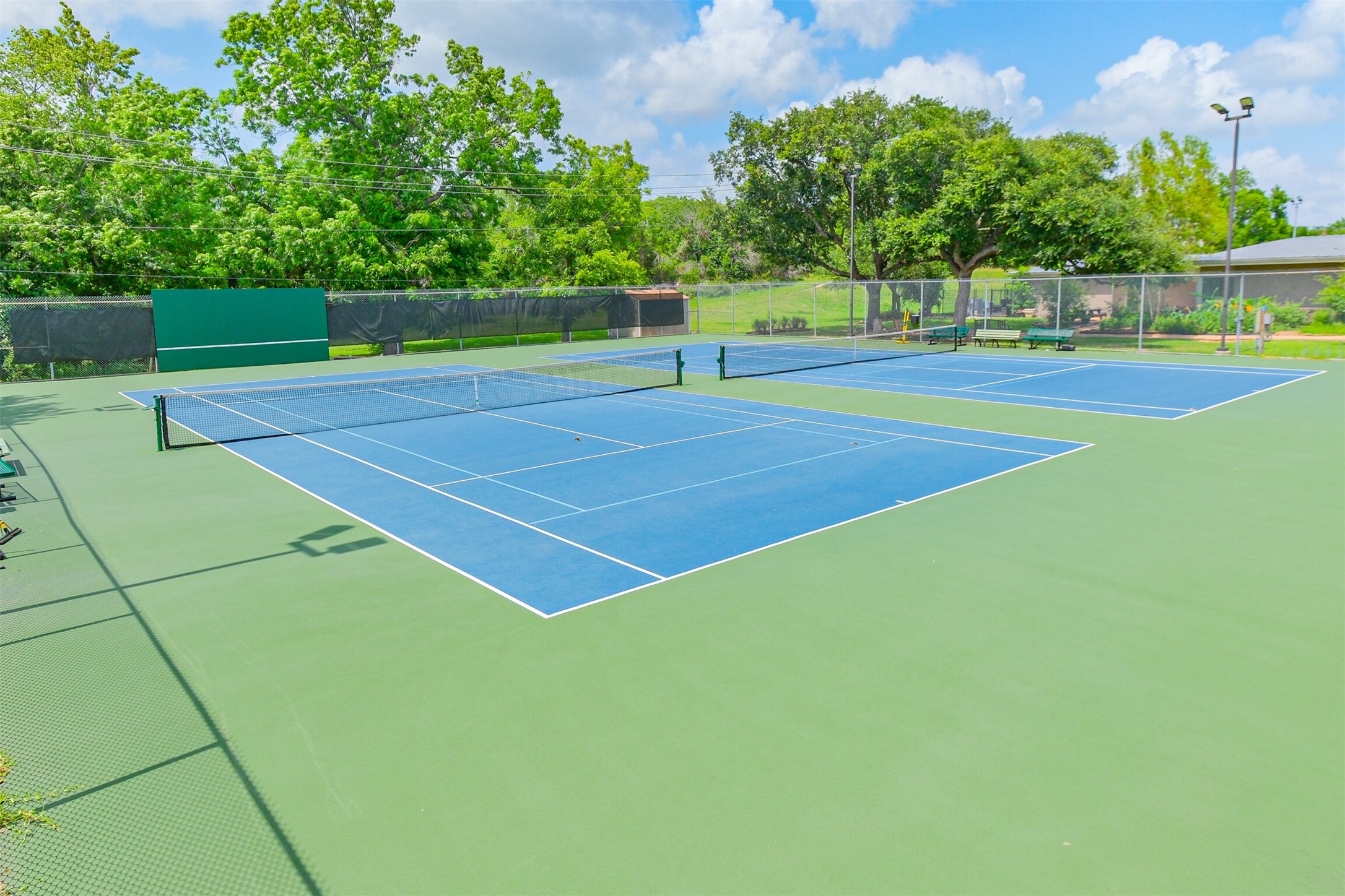 The tennis courts can be reserved by homeowners and renters in Briarhills.